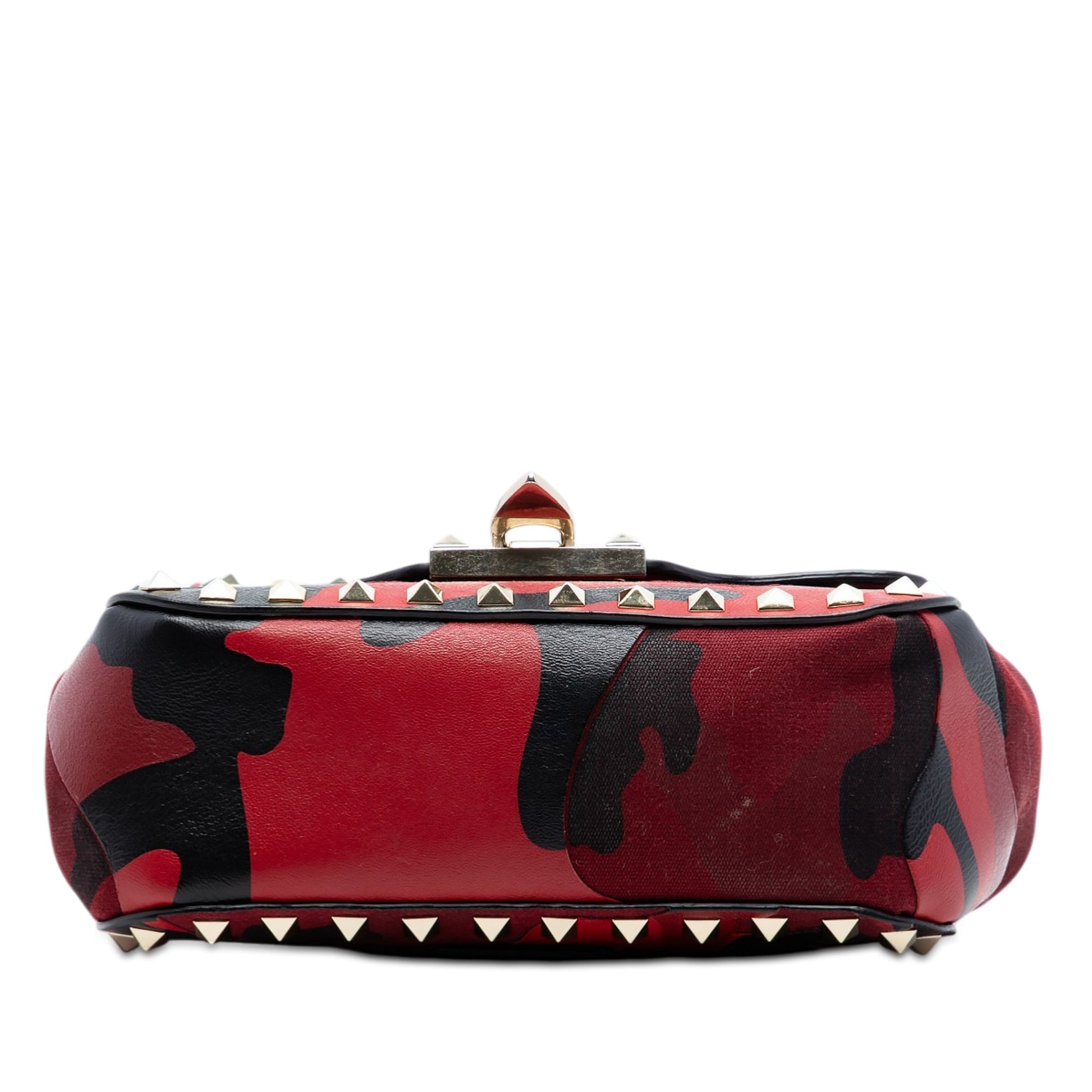 Mini Nappa and Canvas Camouflage Rockstud Flap Crossbody