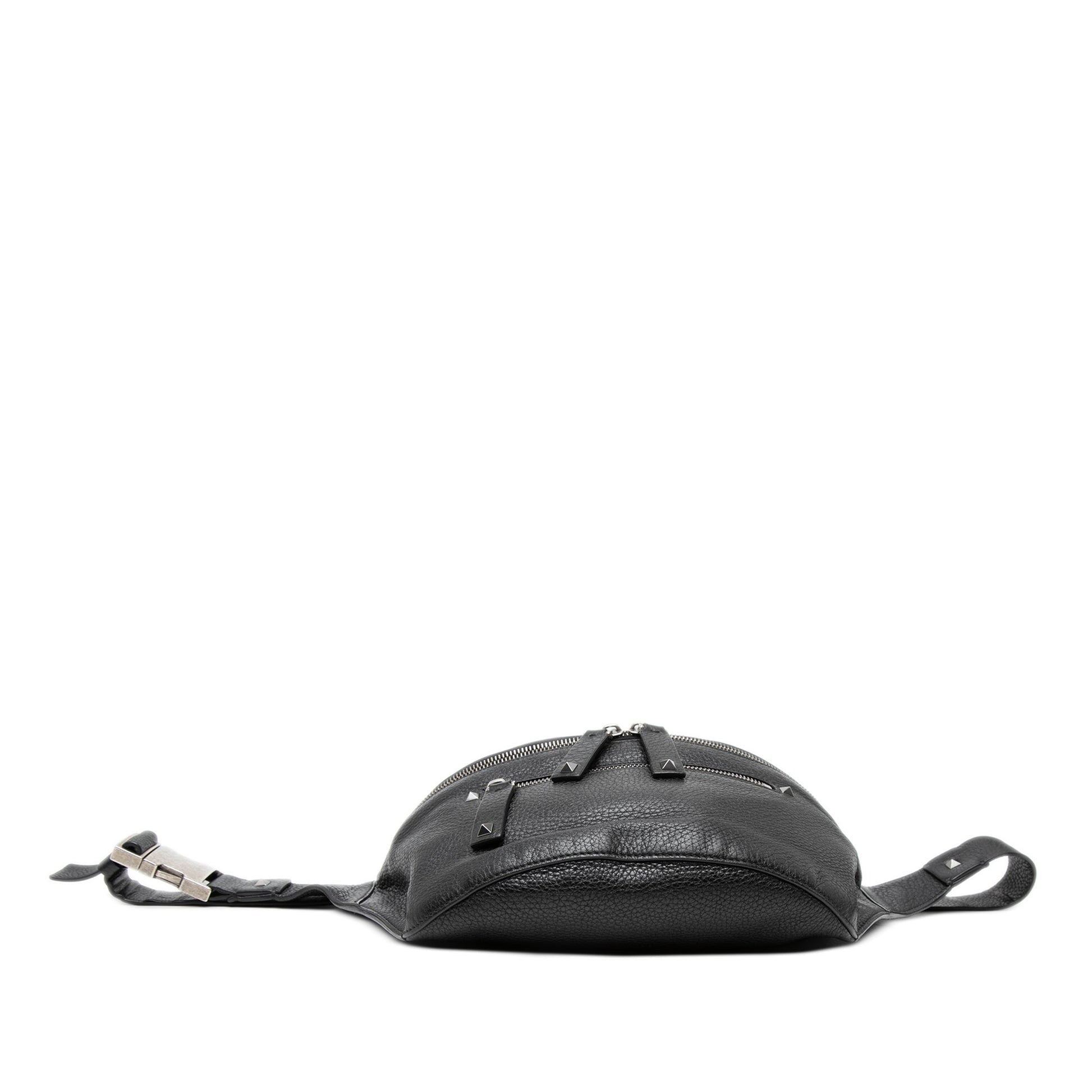 Valentino Pebbled Calfskin Rockstud Belt Bag