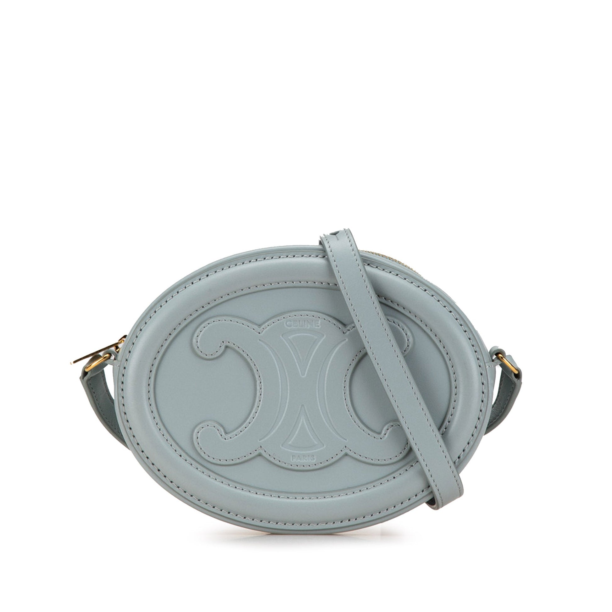 Celine Small Calfskin Cuir Triomphe Oval Crossbody