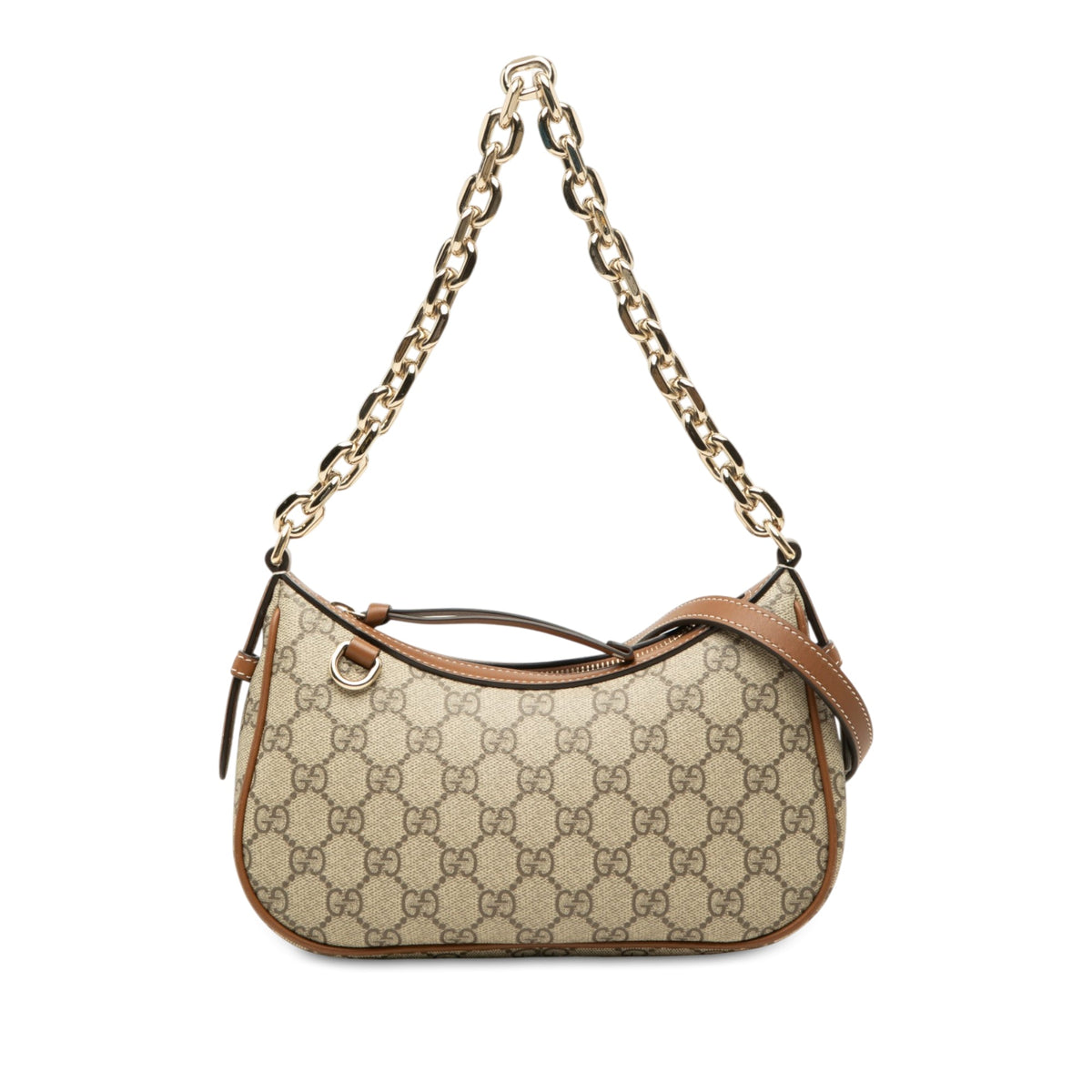 Gucci Small GG Supreme Emblem Shoulder Bag — Beige