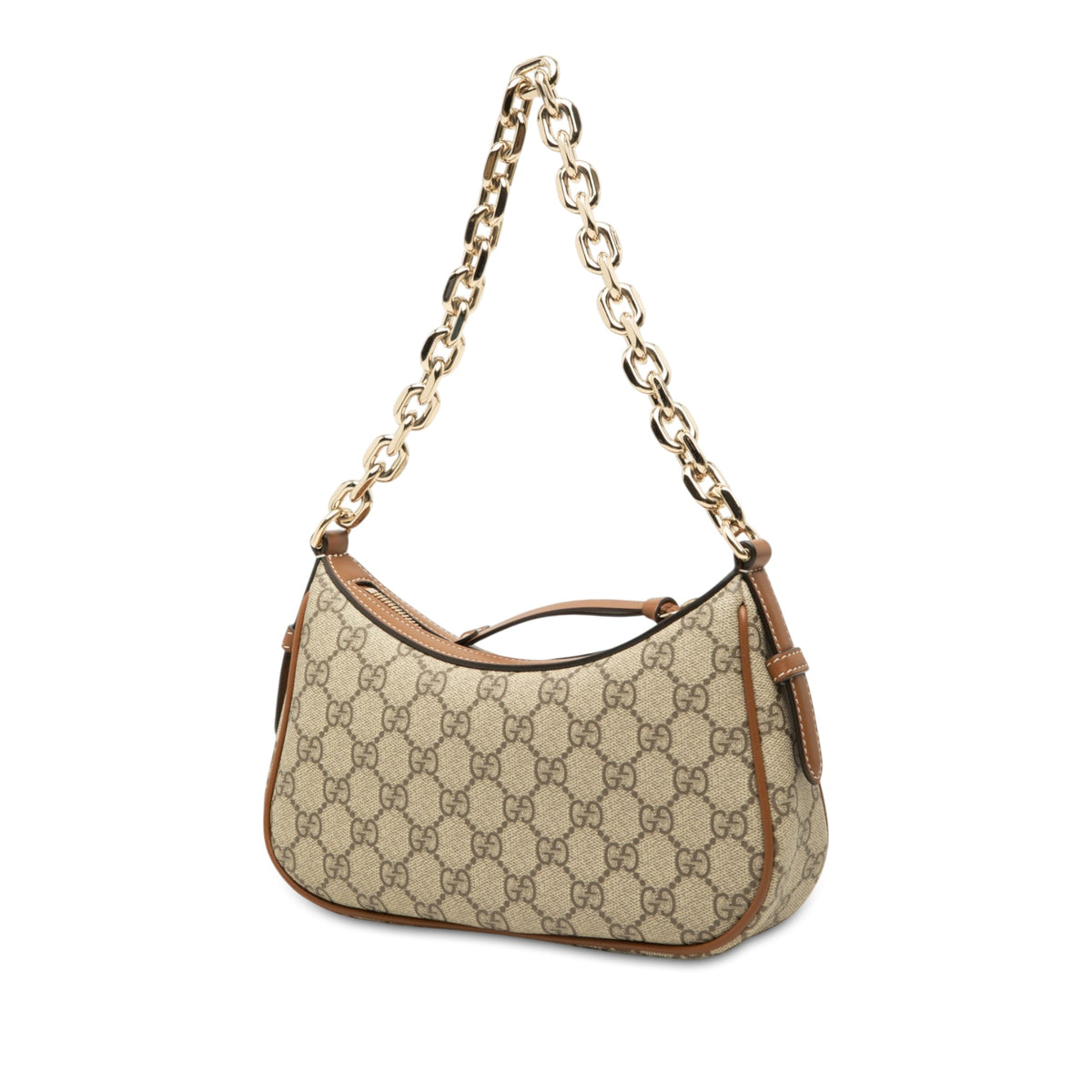 Gucci Small GG Supreme Emblem Shoulder Bag — Beige