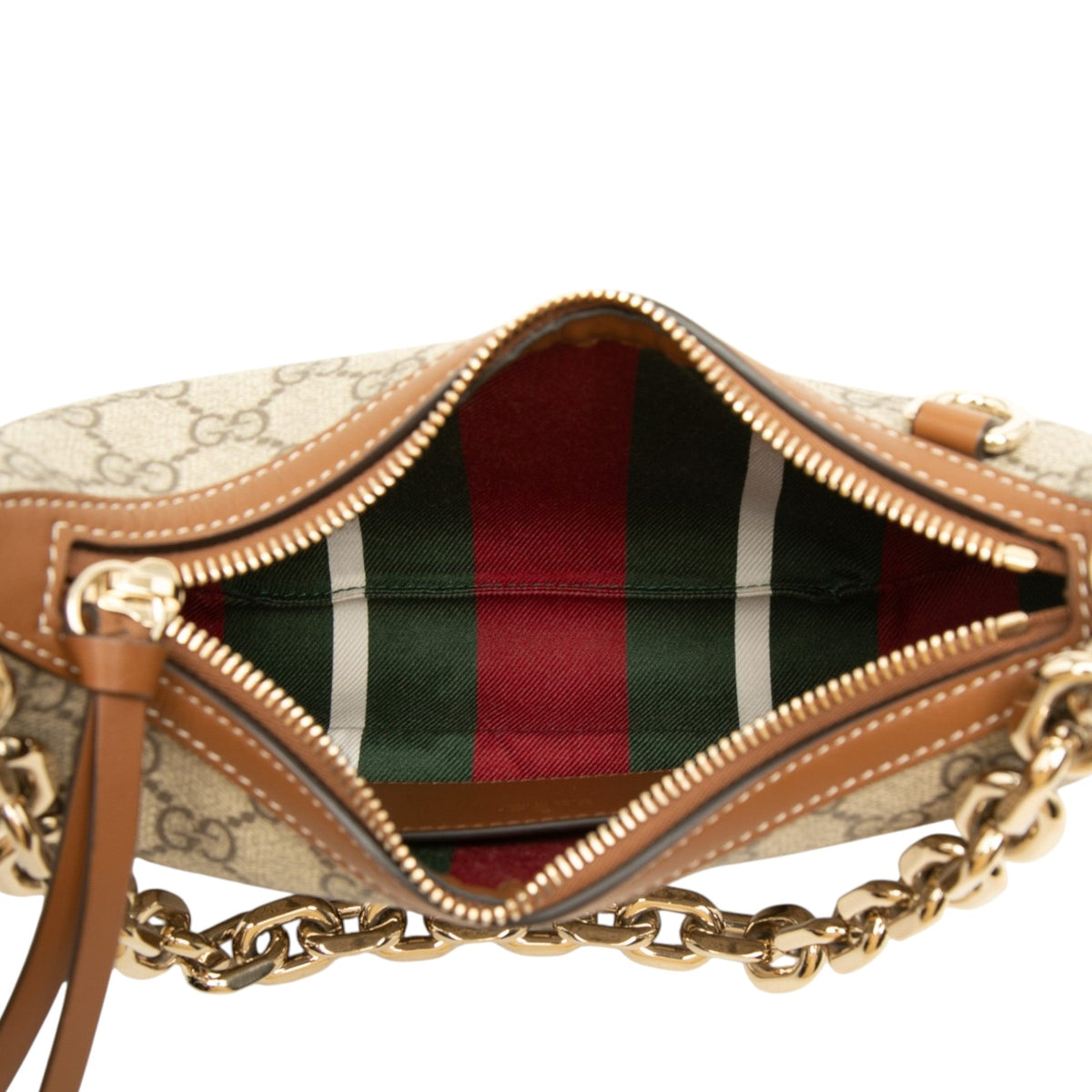 Gucci Small GG Supreme Emblem Shoulder Bag — Beige