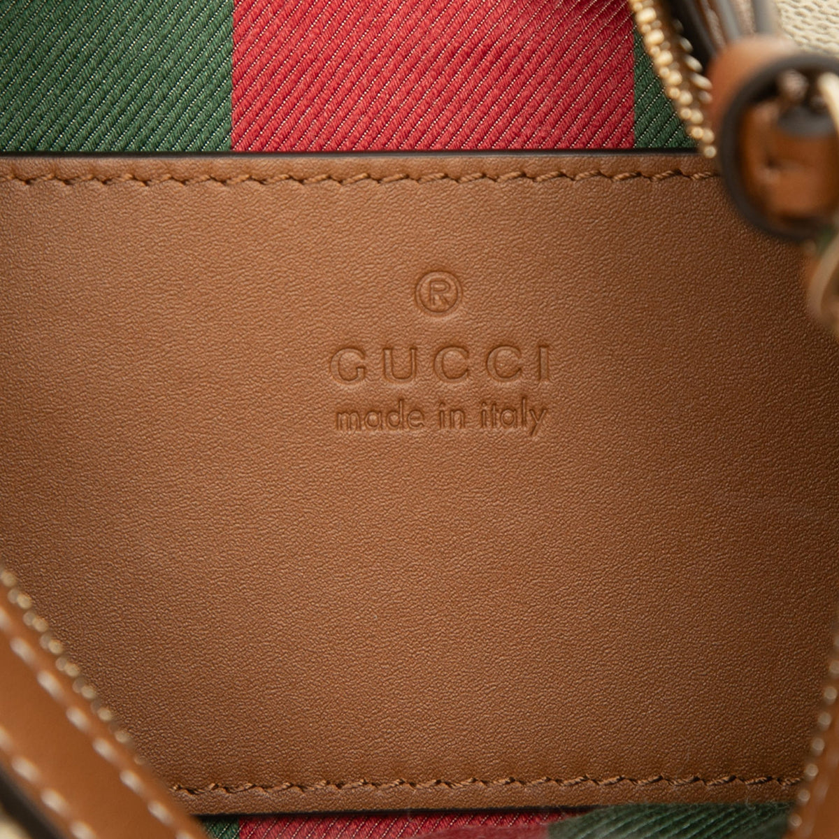 Gucci Small GG Supreme Emblem Shoulder Bag — Beige