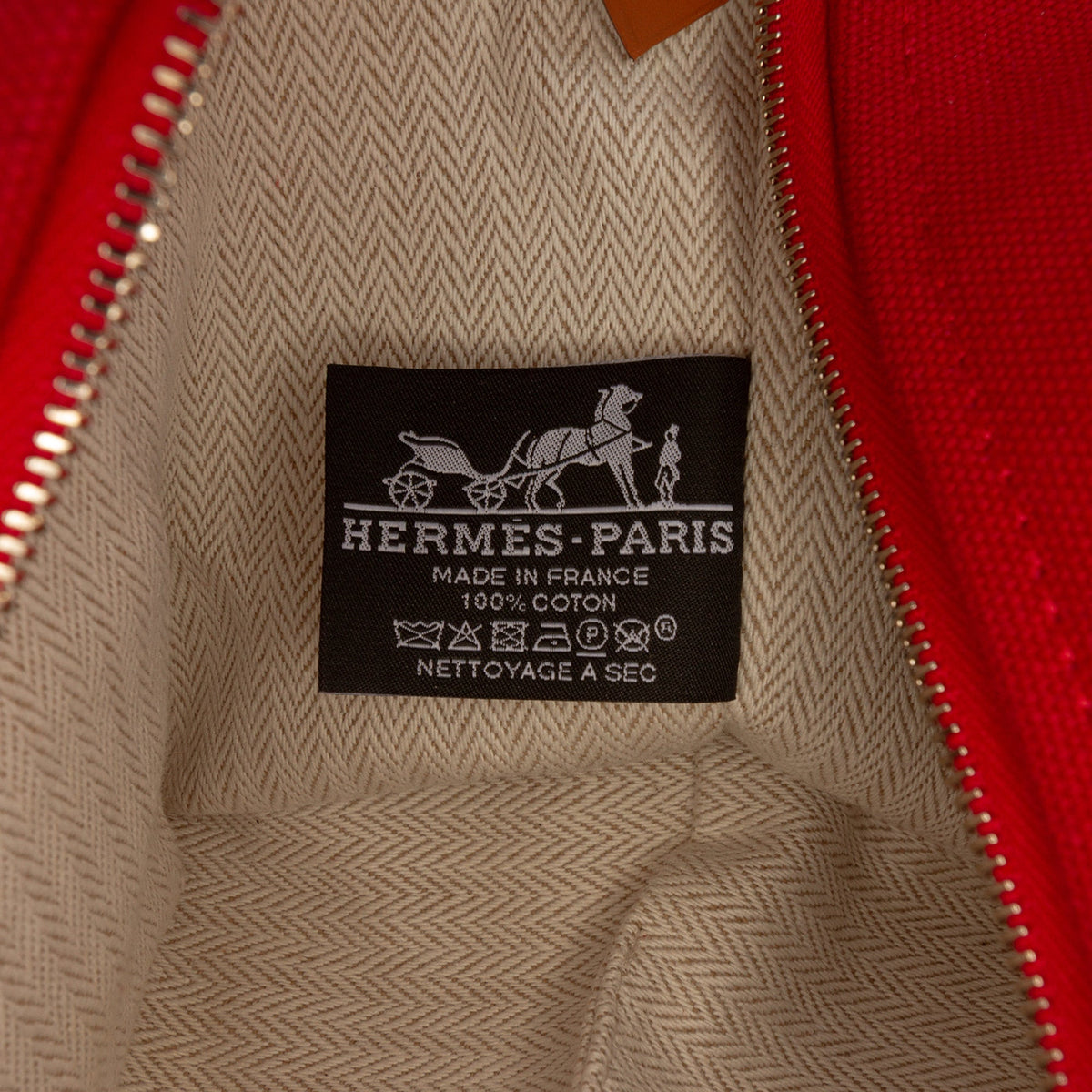 Hermès Small Toile Bride A Brac Case — Red