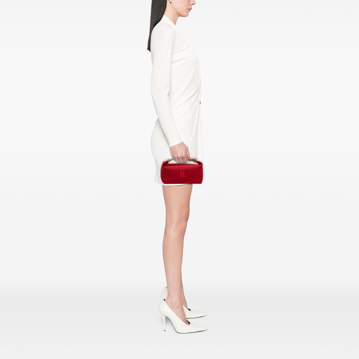 Hermès Small Toile Bride A Brac Case — Red