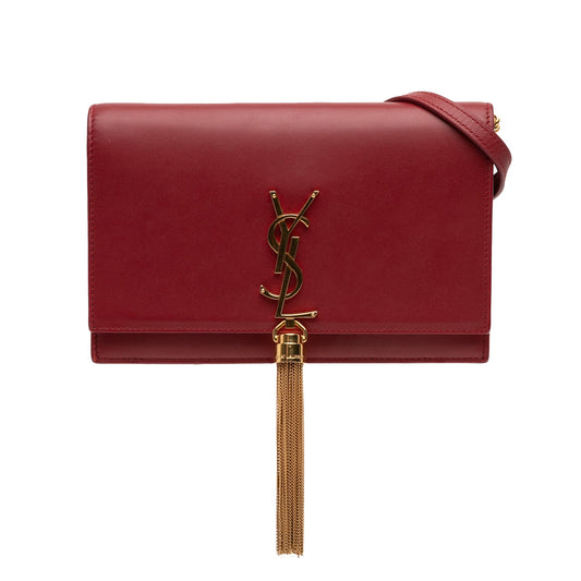 Saint Laurent Smooth Calfskin Monogram Kate Tassel Wallet on Chain