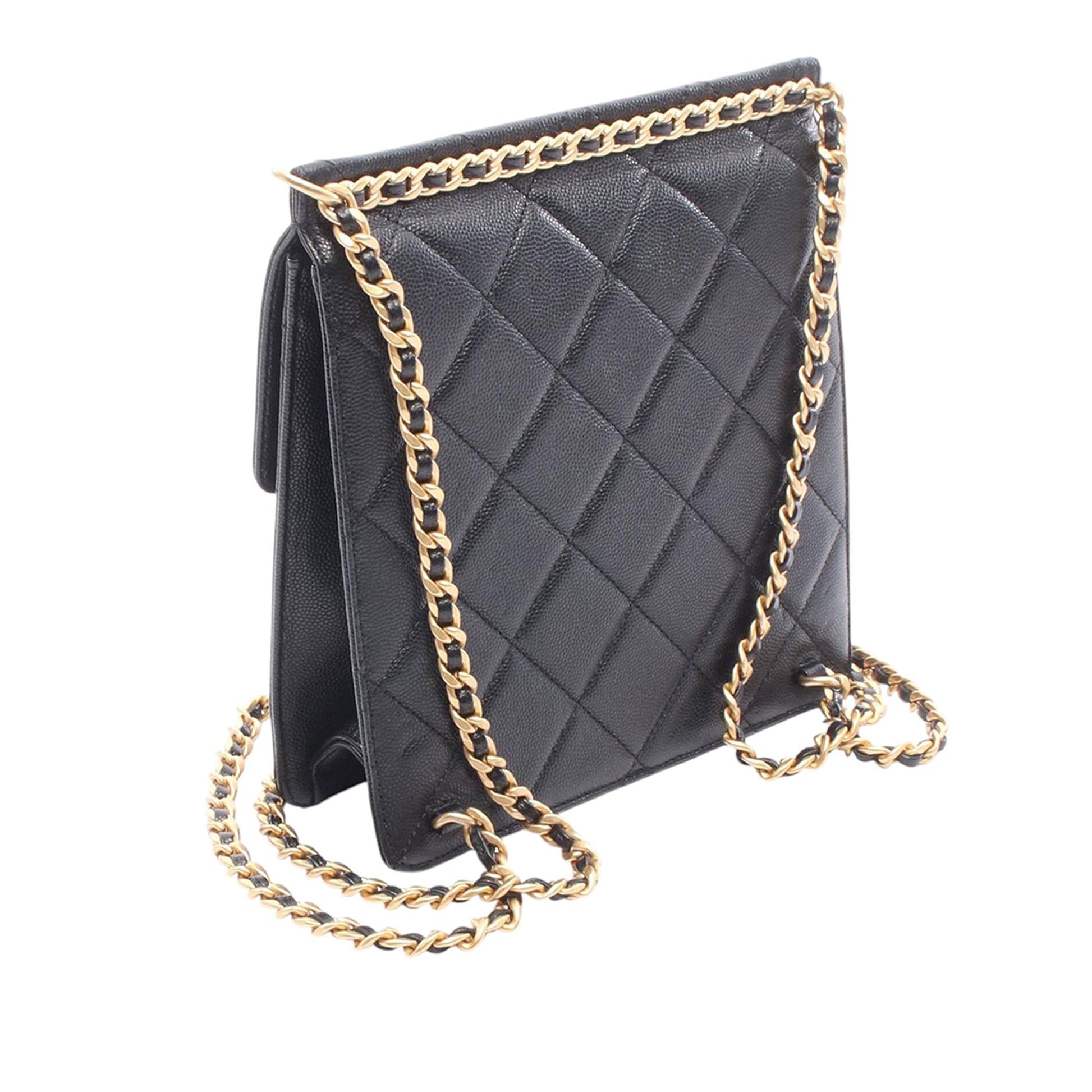 Chanel CC Caviar Square Chain Backpack