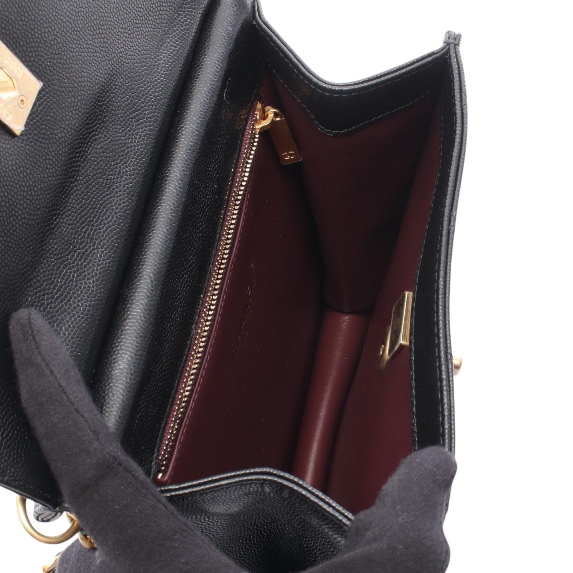 Chanel CC Caviar Square Chain Backpack