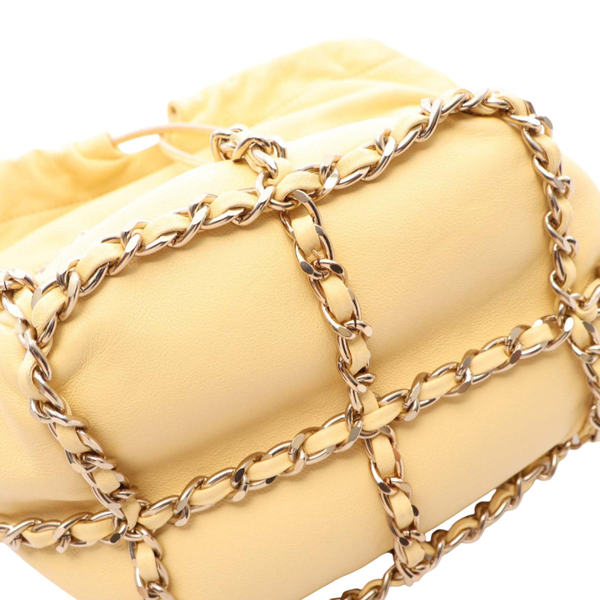 Chanel Quilted Lambskin Chain Around Bucket Bag — Yellow