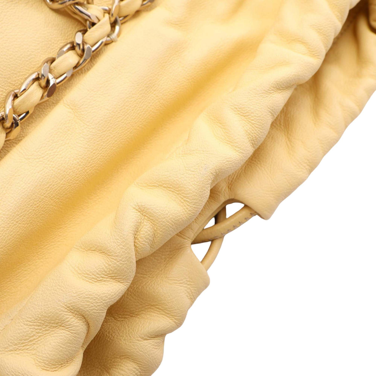 Chanel Quilted Lambskin Chain Around Bucket Bag — Yellow