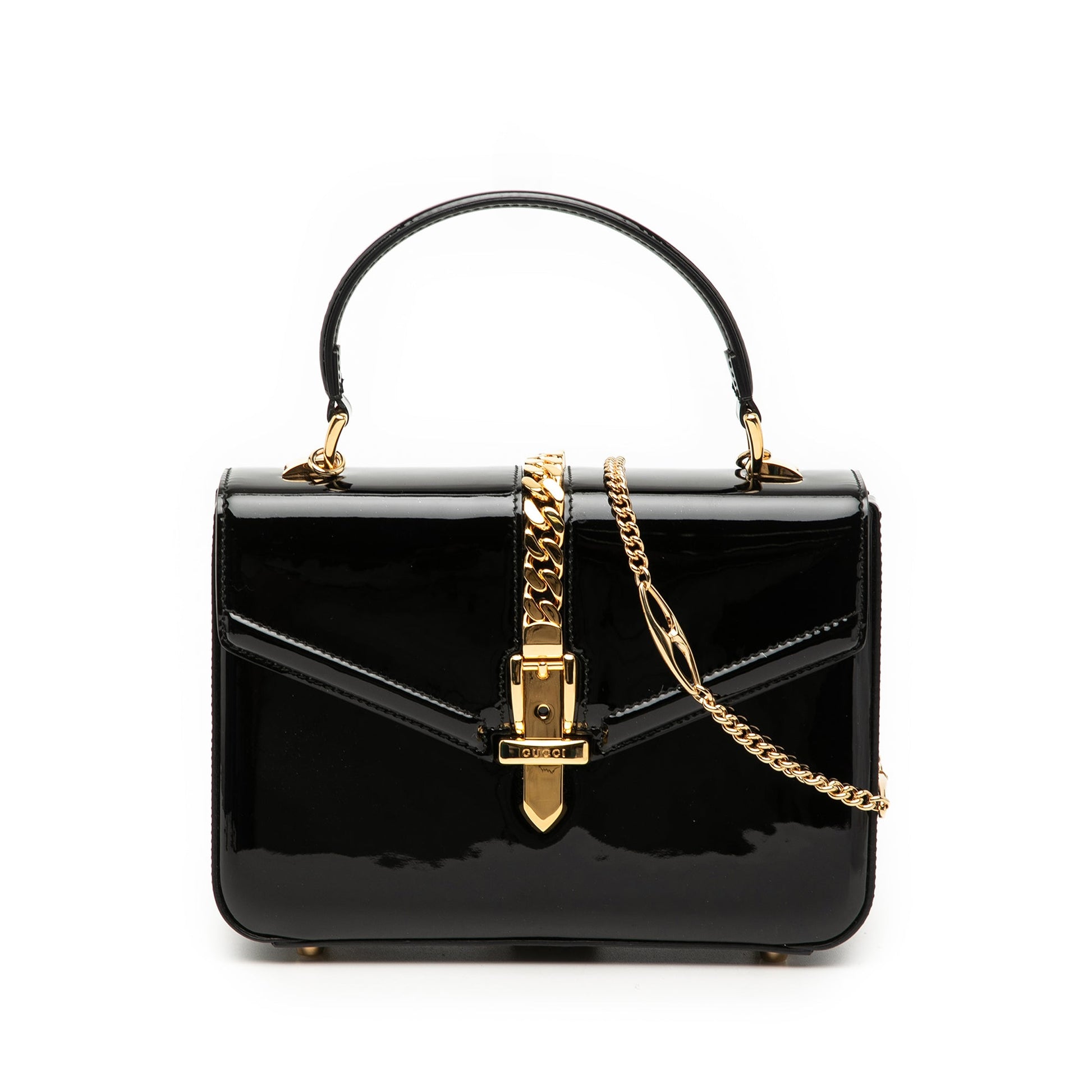 Gucci Mini Patent Sylvie 1969 Top Handle Bag