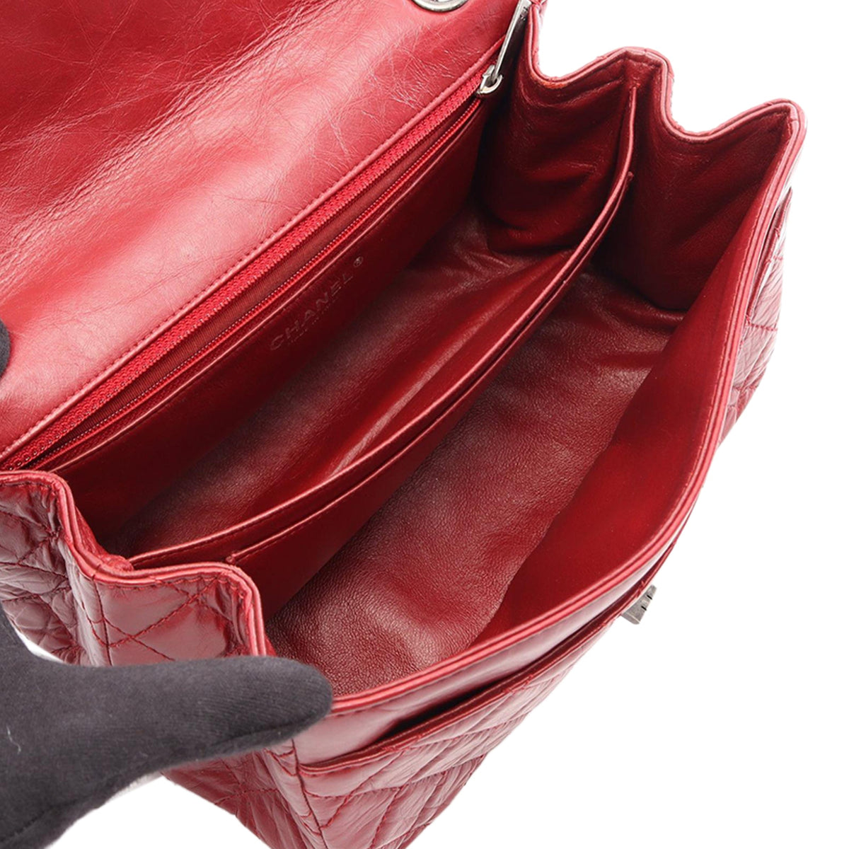 Chanel Quilted Aged Calfskin Reissue 2.55 Double Flap 227 — Red
