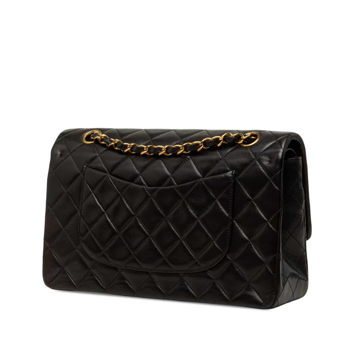 Chanel Medium Classic Lambskin Double Flap — Black