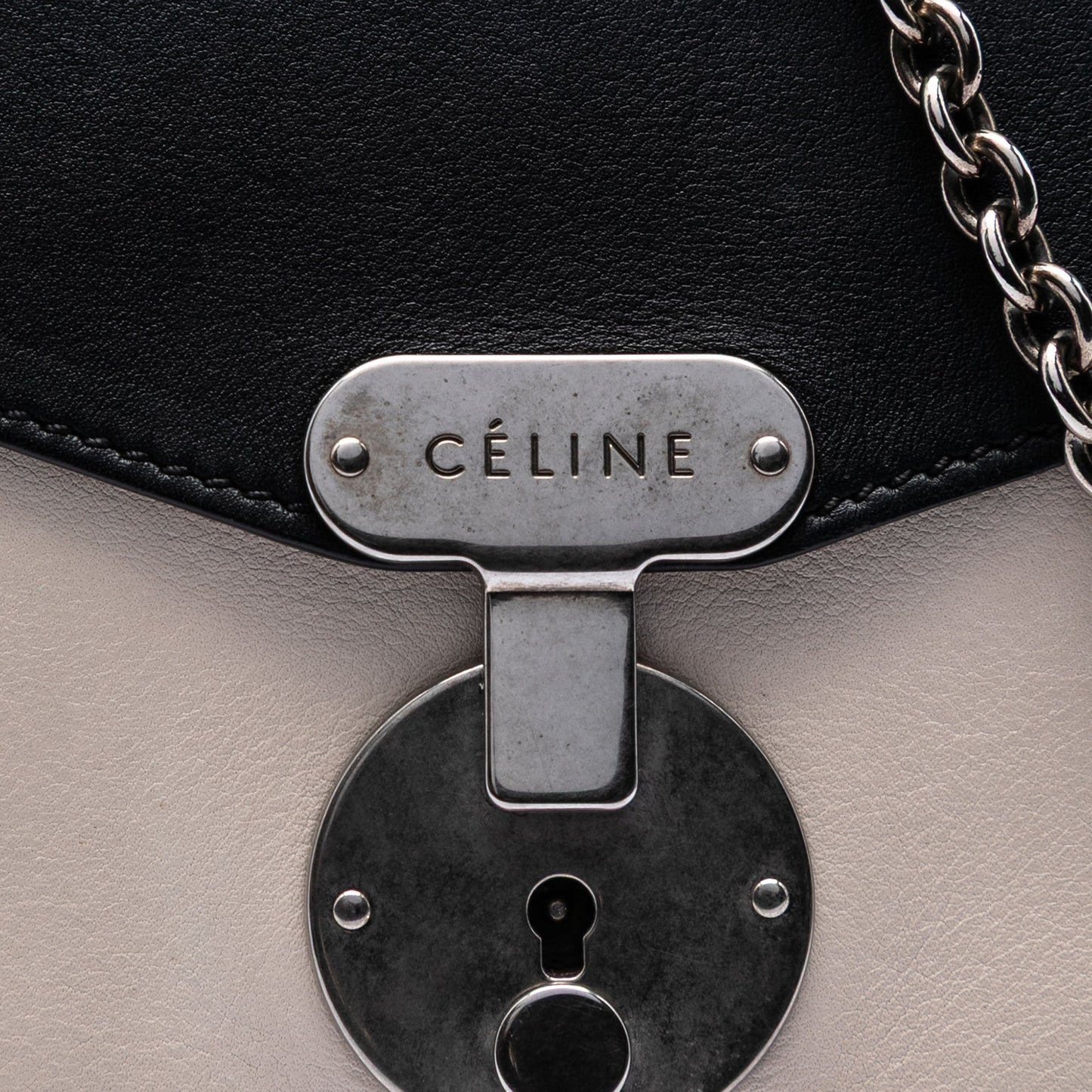 Celine Bicolor Leather Pocket Envelope Zip Crossbody