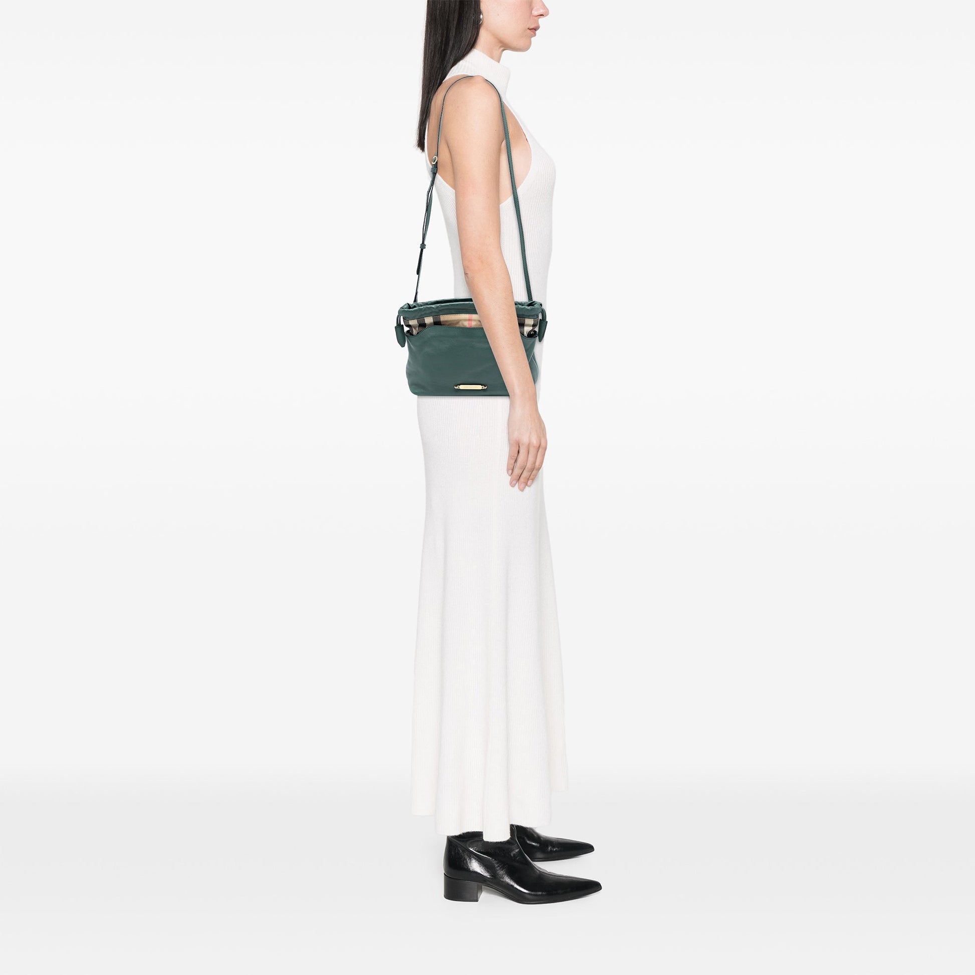 Burberry House Check Canvas and Calfskin Little Crush Crossbody