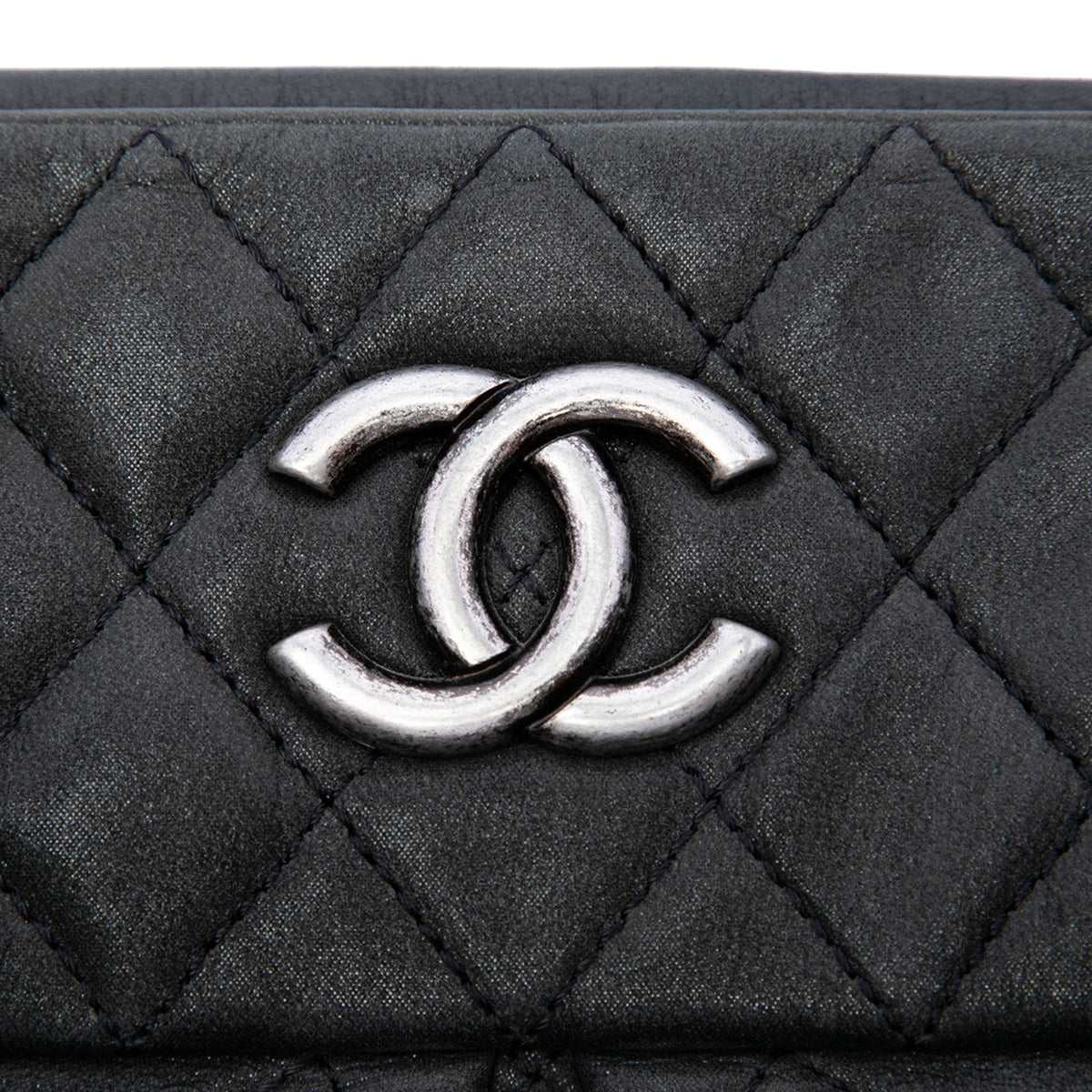 Chanel Quilted Iridescent Calfskin Chic Quilt Bowling Bag — Black