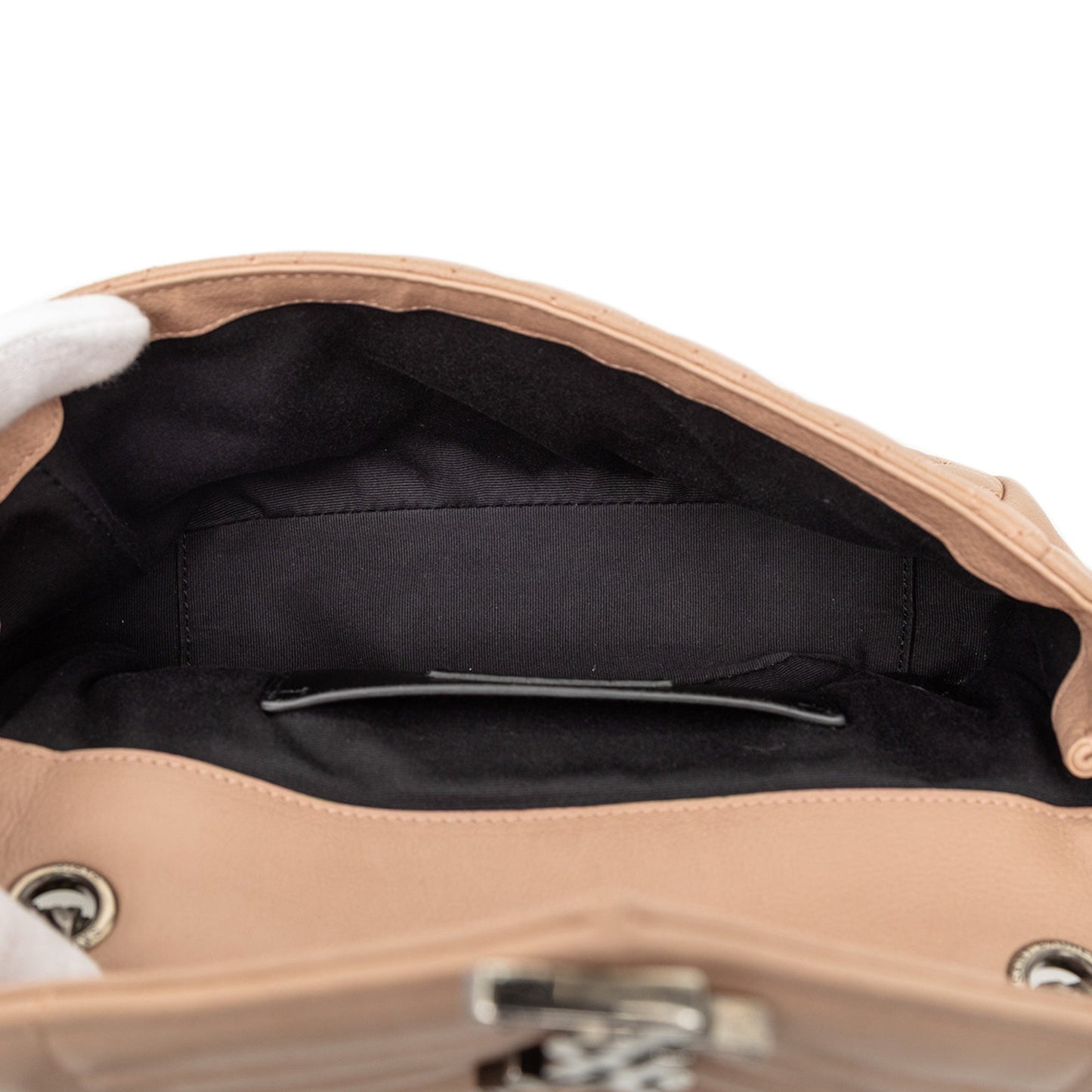 Saint Laurent Medium Sheepskin Triquilt Monogram College Bag