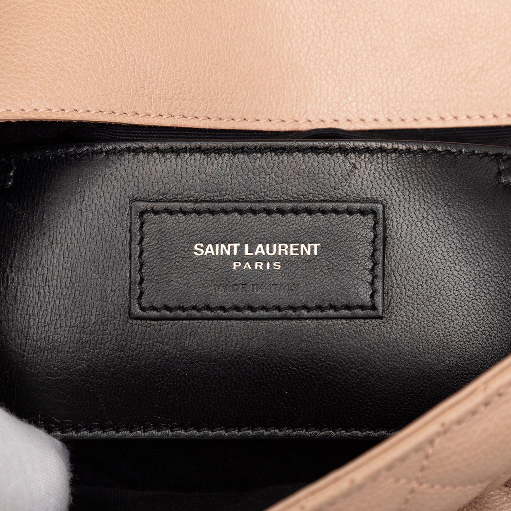 Saint Laurent Medium Sheepskin Triquilt Monogram College Bag