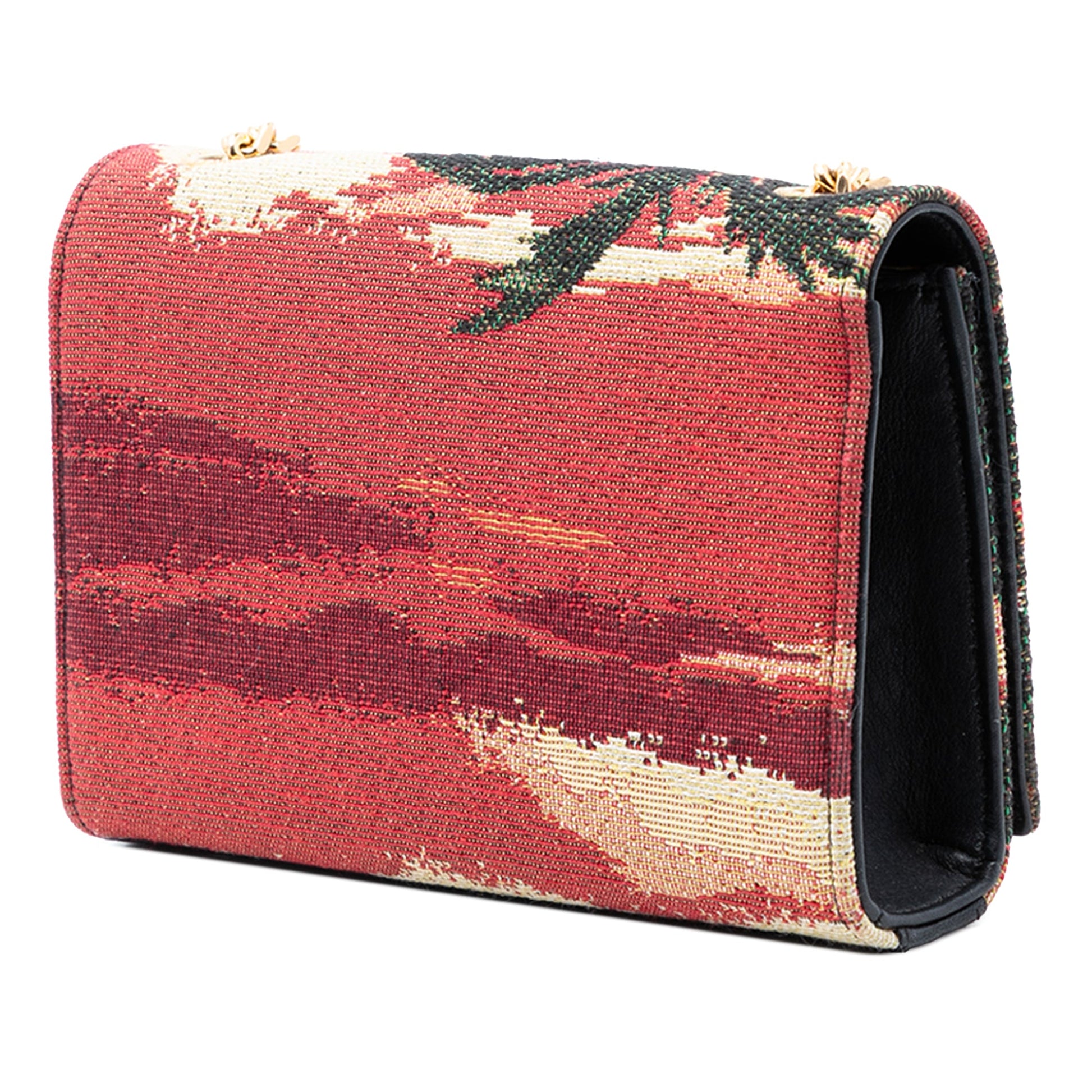 Saint Laurent Small Embroidered Canvas Palm Tree Monogram Kate Crossbody