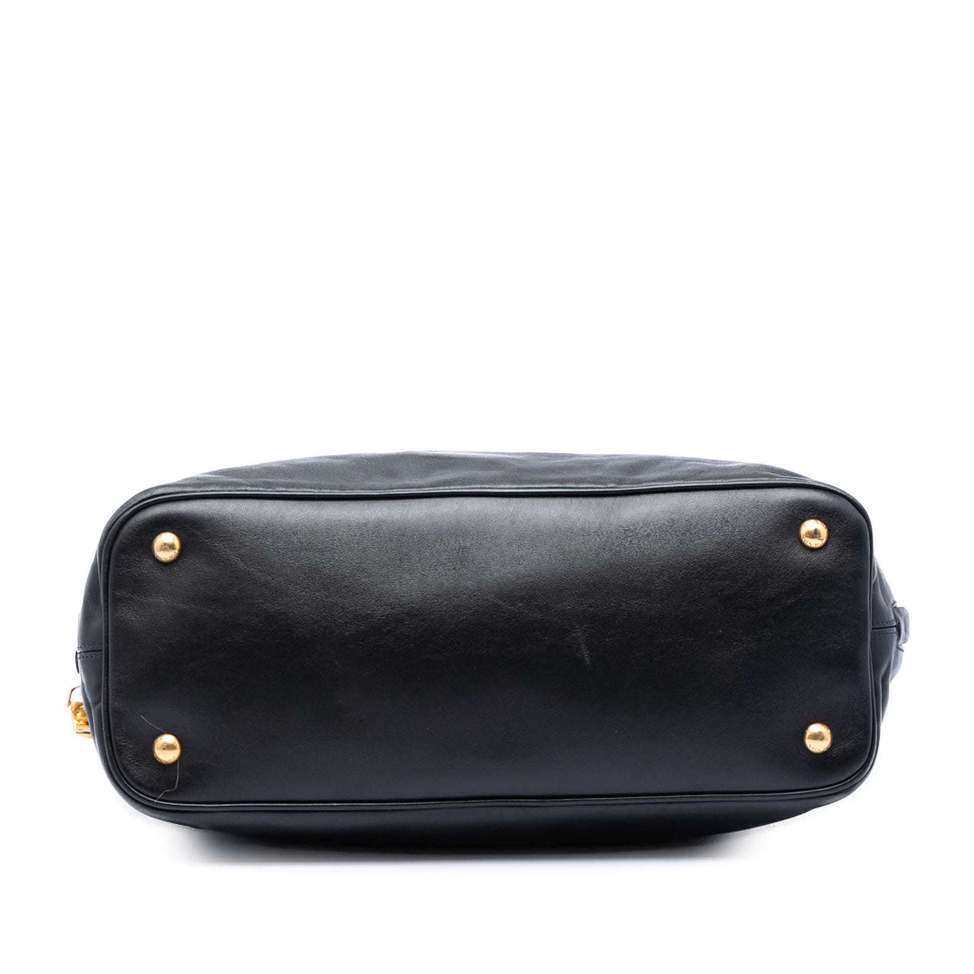 Prada Soft Calf Side Zip Open Convertible Tote