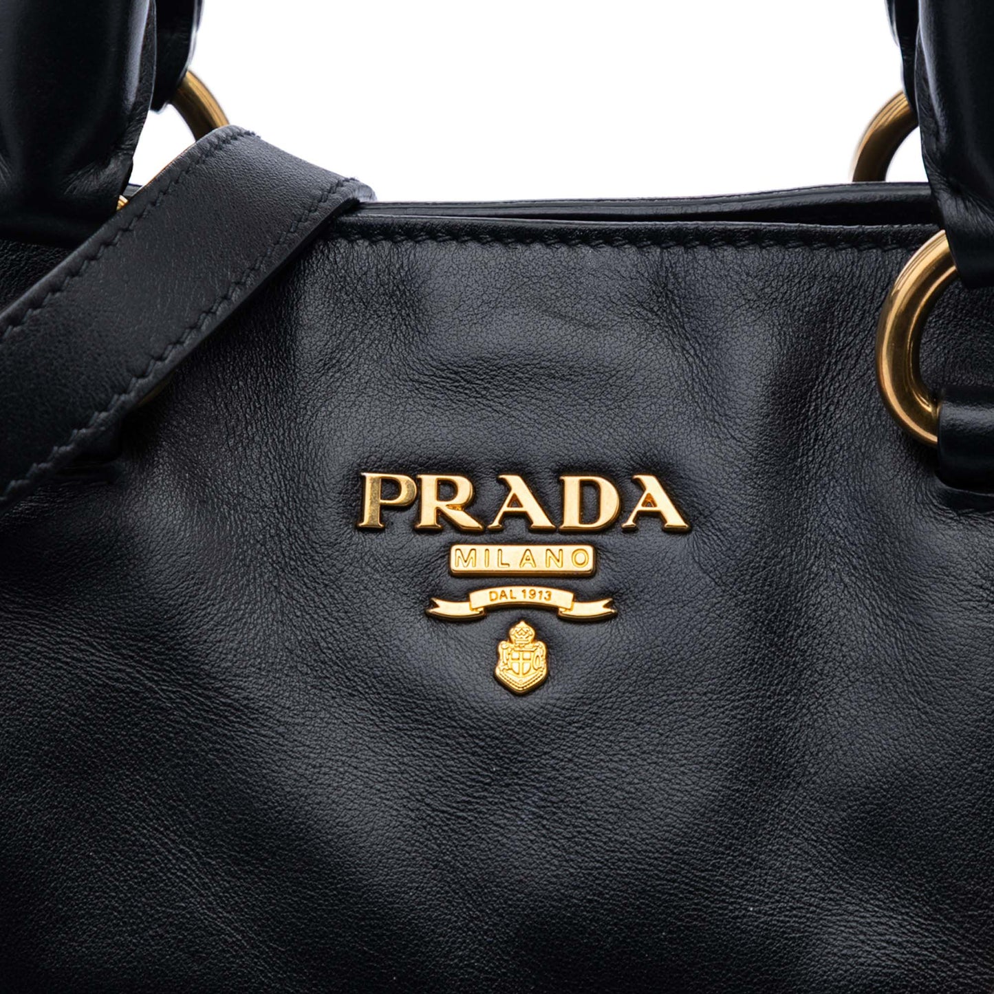 Prada Soft Calf Side Zip Open Convertible Tote