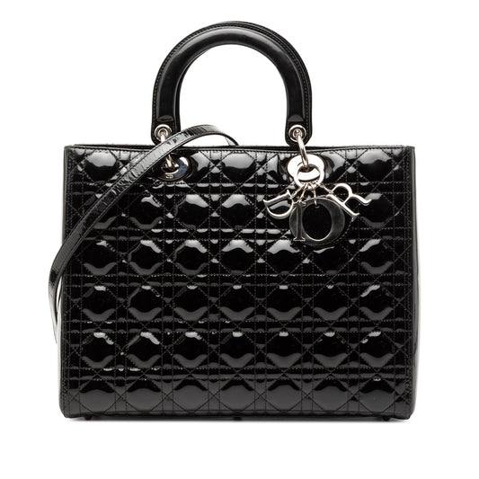 Dior Large Patent Cannage Lady Dior