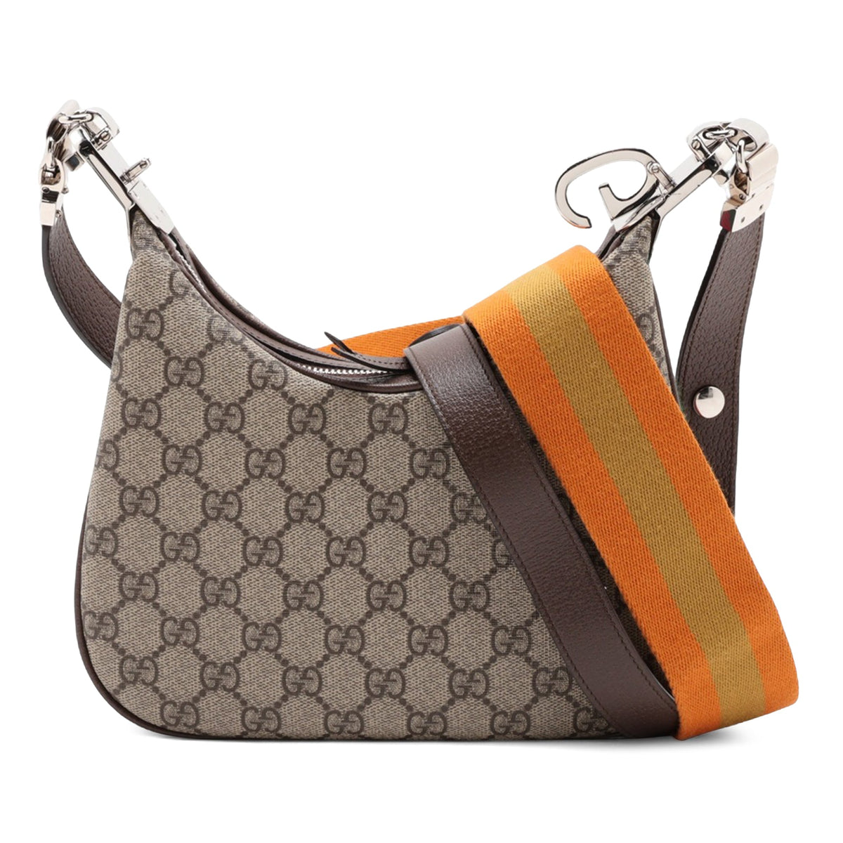 Gucci Small GG Supreme Web Attache Crossbody — Beige