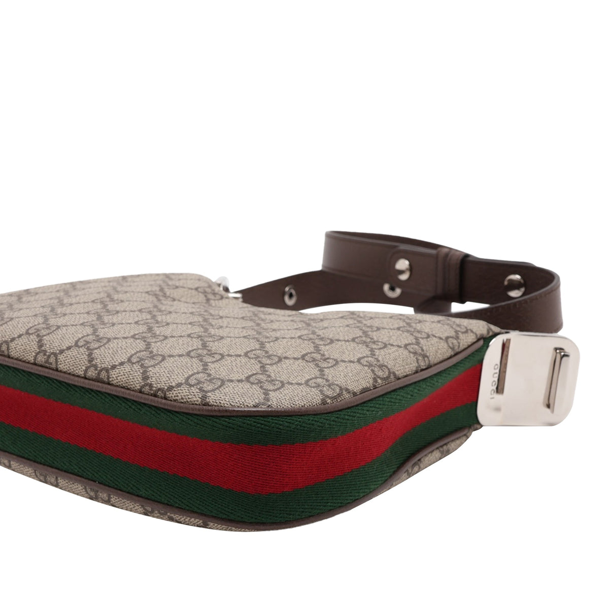 Gucci Small GG Supreme Web Attache Crossbody — Beige