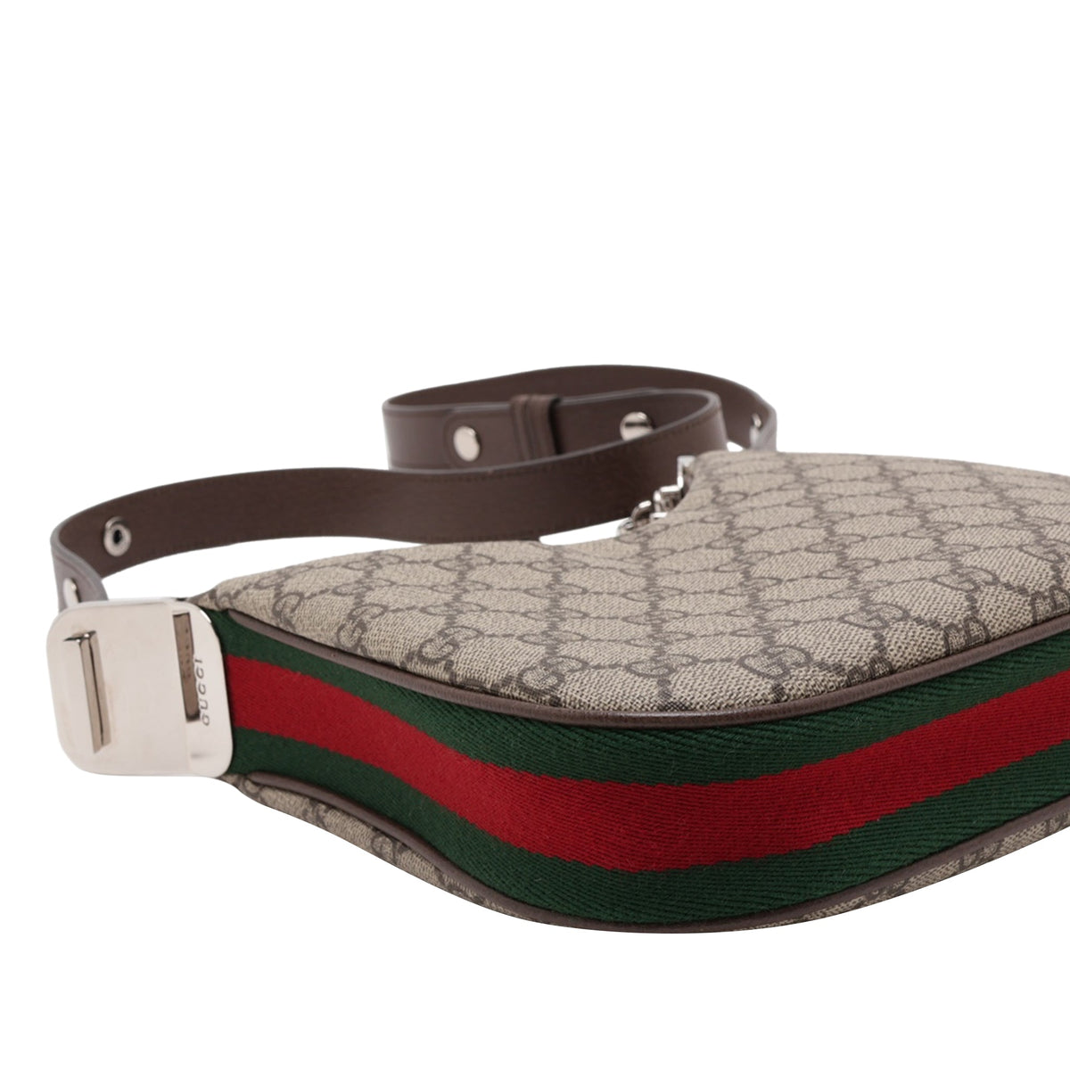 Gucci Small GG Supreme Web Attache Crossbody — Beige