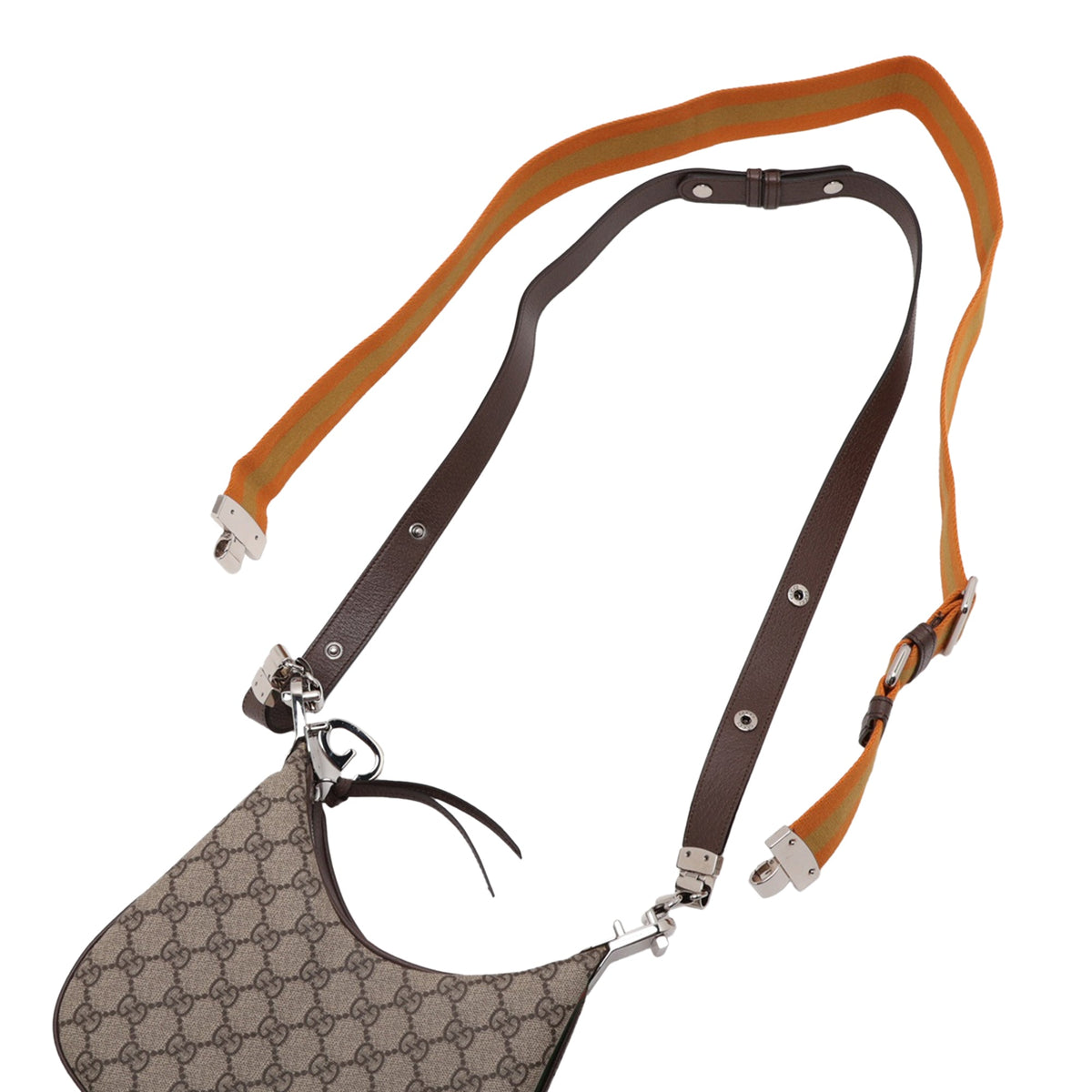 Gucci Small GG Supreme Web Attache Crossbody — Beige