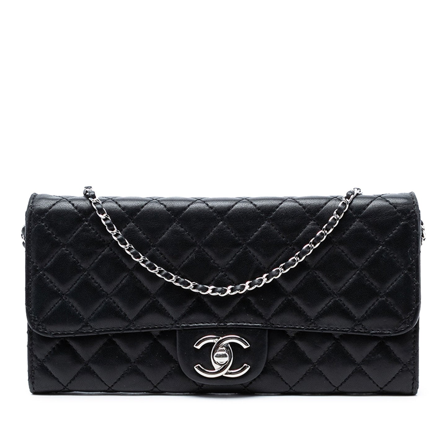 CC Quilted Lambskin East West Wallet on Chain