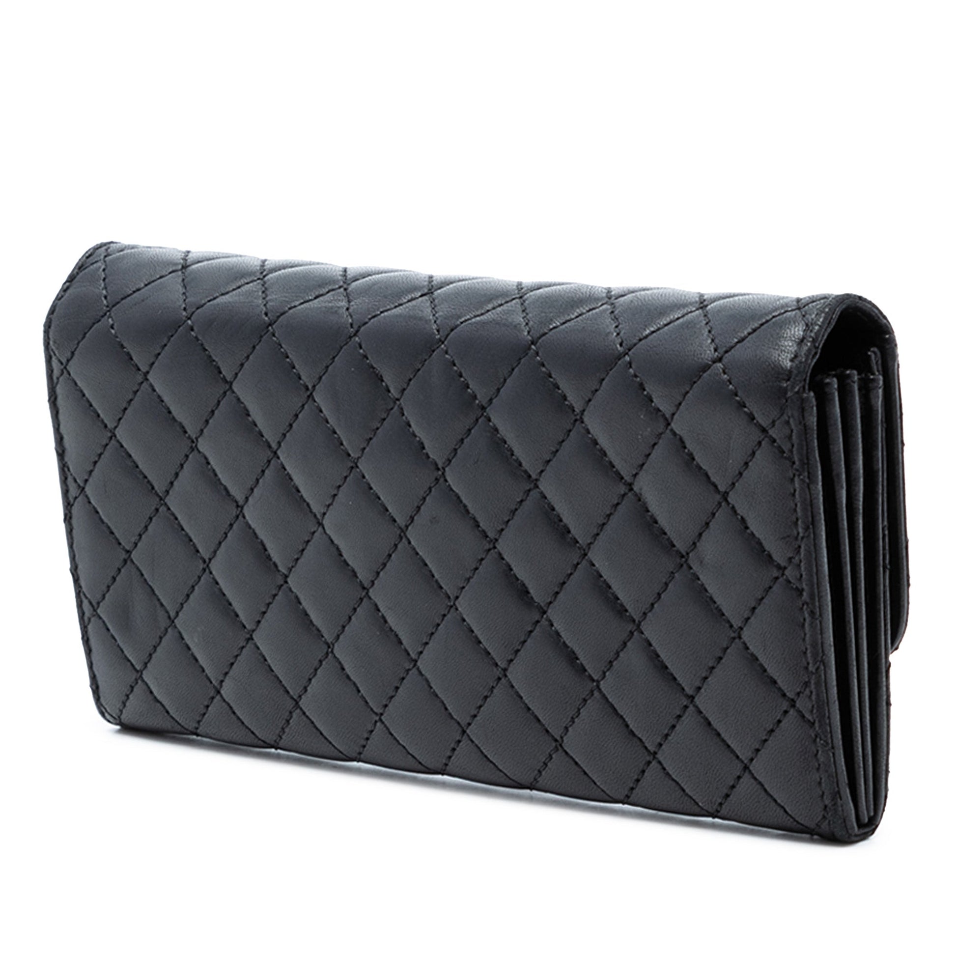 CC Quilted Lambskin East West Wallet on Chain