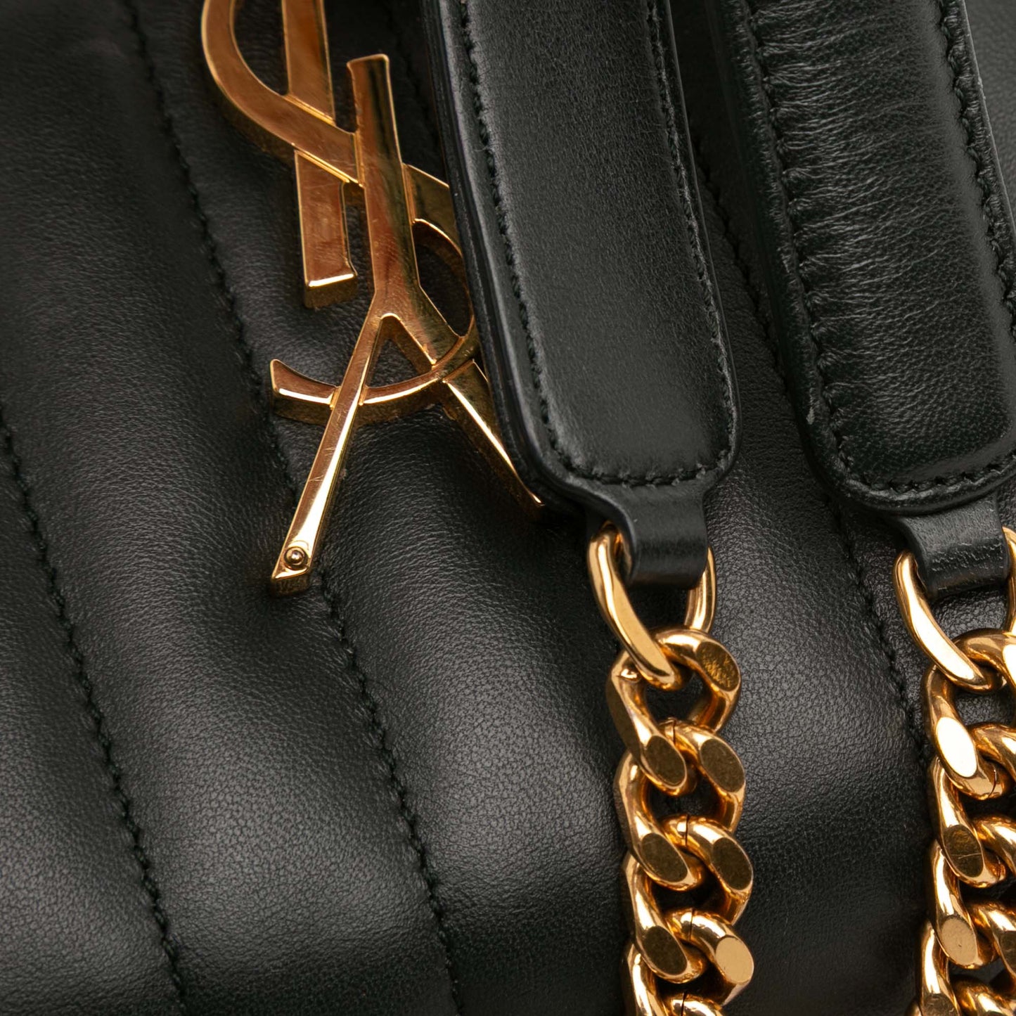 Saint Laurent Small Lambskin Monogram Vicky Chain Bag