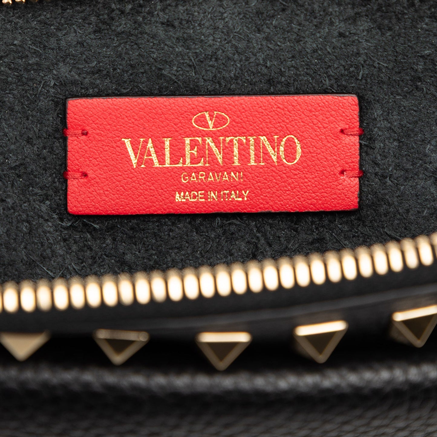 Valentino Grained Calfskin Rockstud Wristlet Clutch