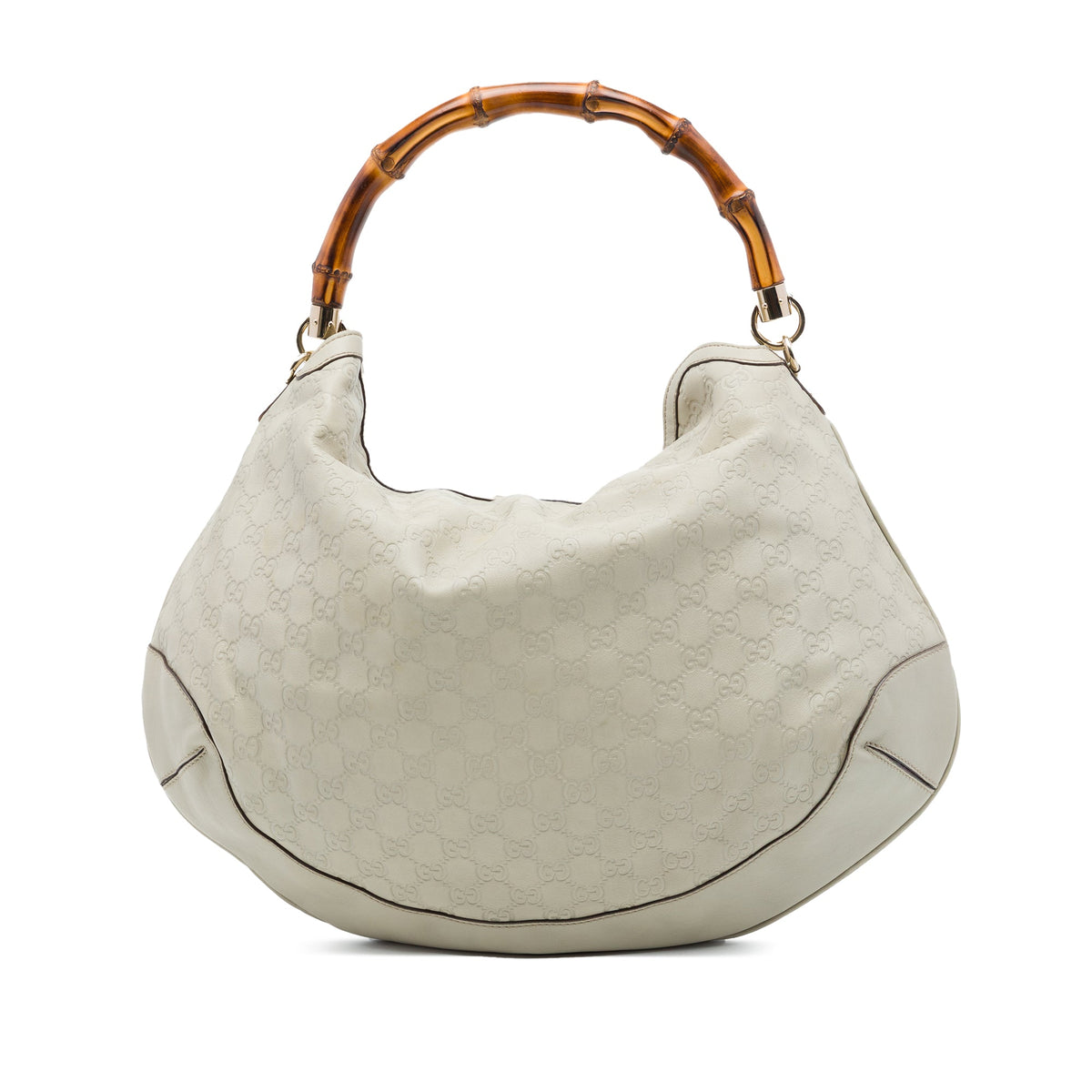 Gucci Guccissima Bamboo Peggy Satchel — White
