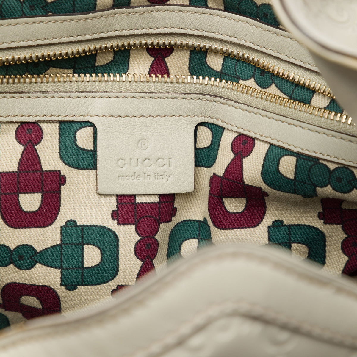 Gucci Guccissima Bamboo Peggy Satchel — White