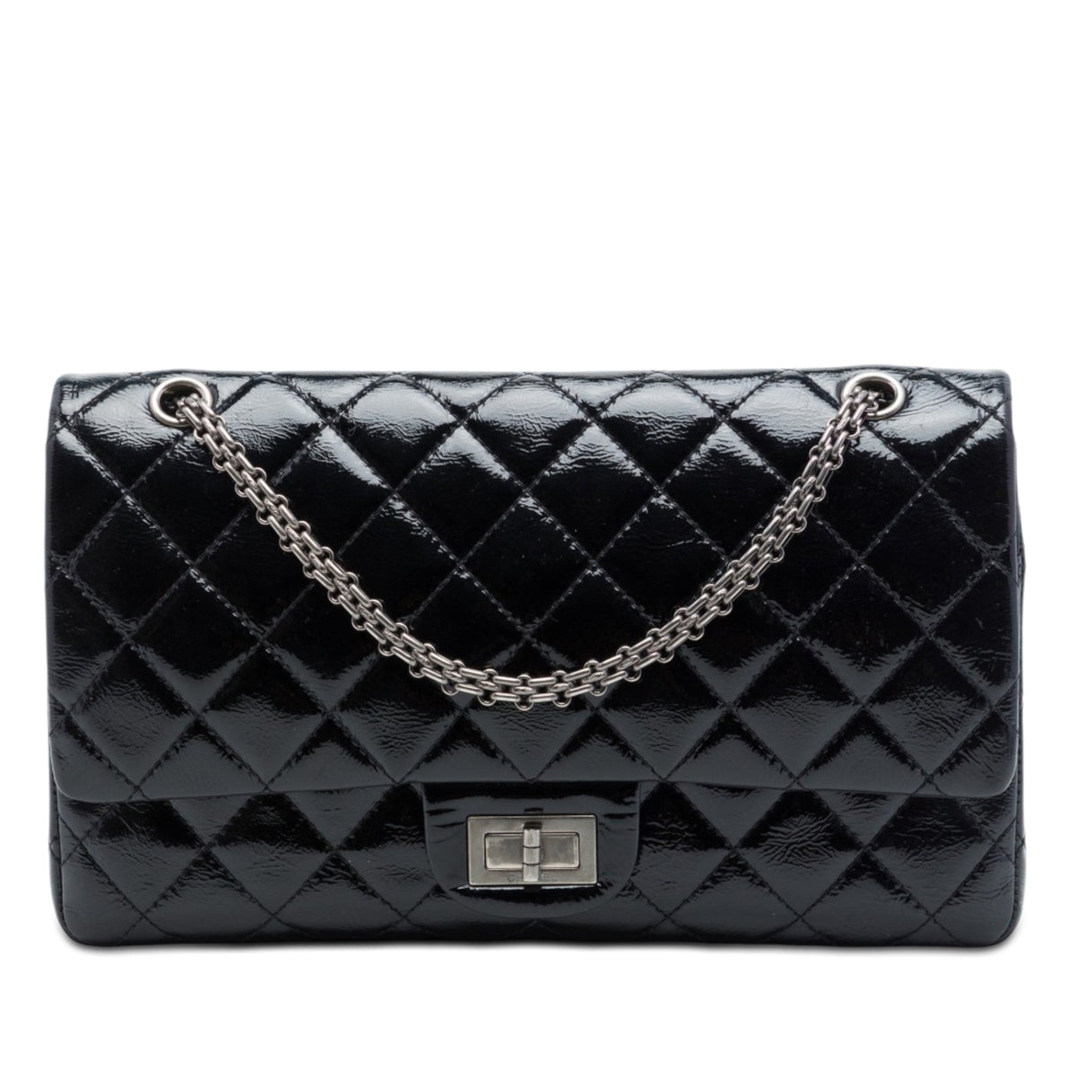 Chanel Quilted Crinkled Patent Reissue 2.55 Double Flap 227