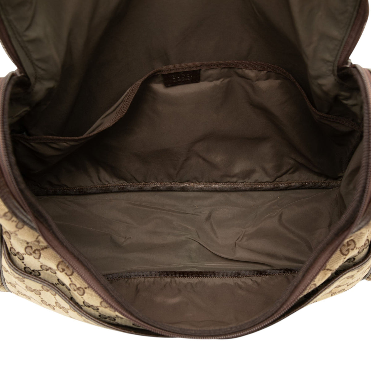 Gucci GG Canvas Diaper Bag — Beige