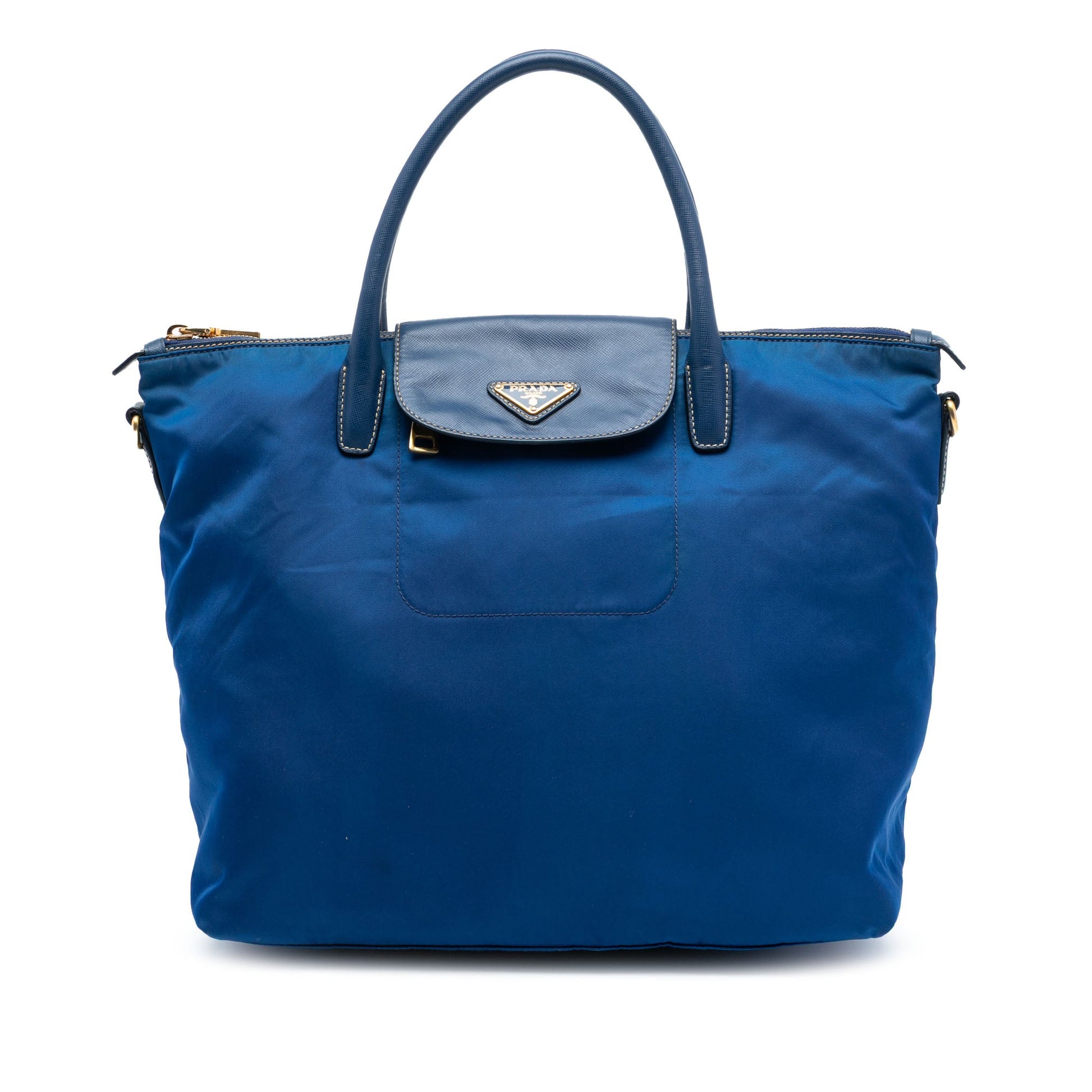 Prada Saffiano Trimmed Tessuto Satchel
