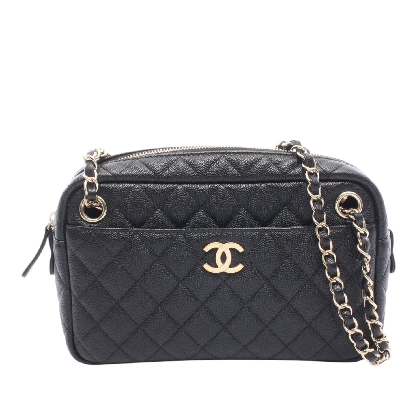Chanel CC Quilted Caviar Front Pocket Camera Bag