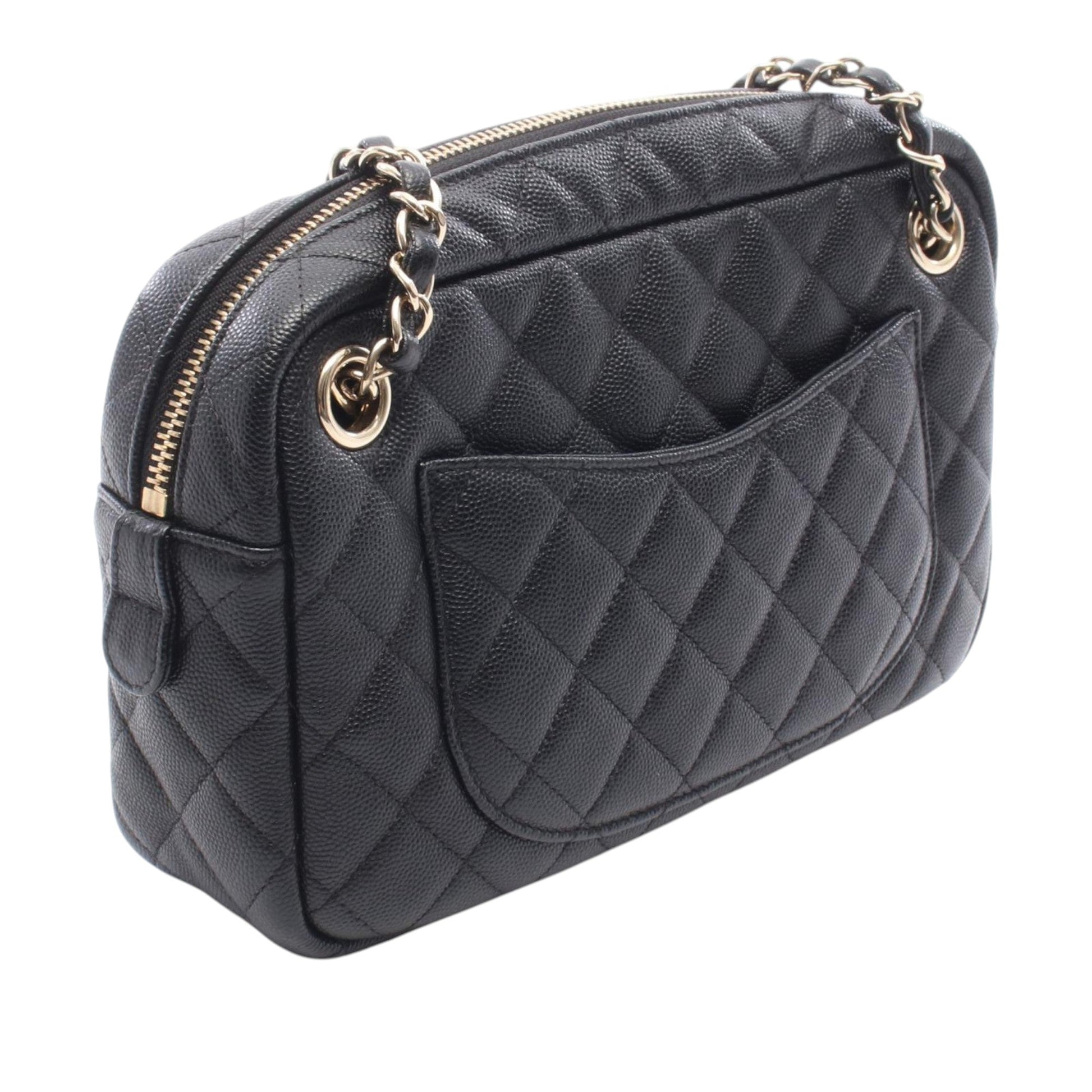 Chanel CC Quilted Caviar Front Pocket Camera Bag