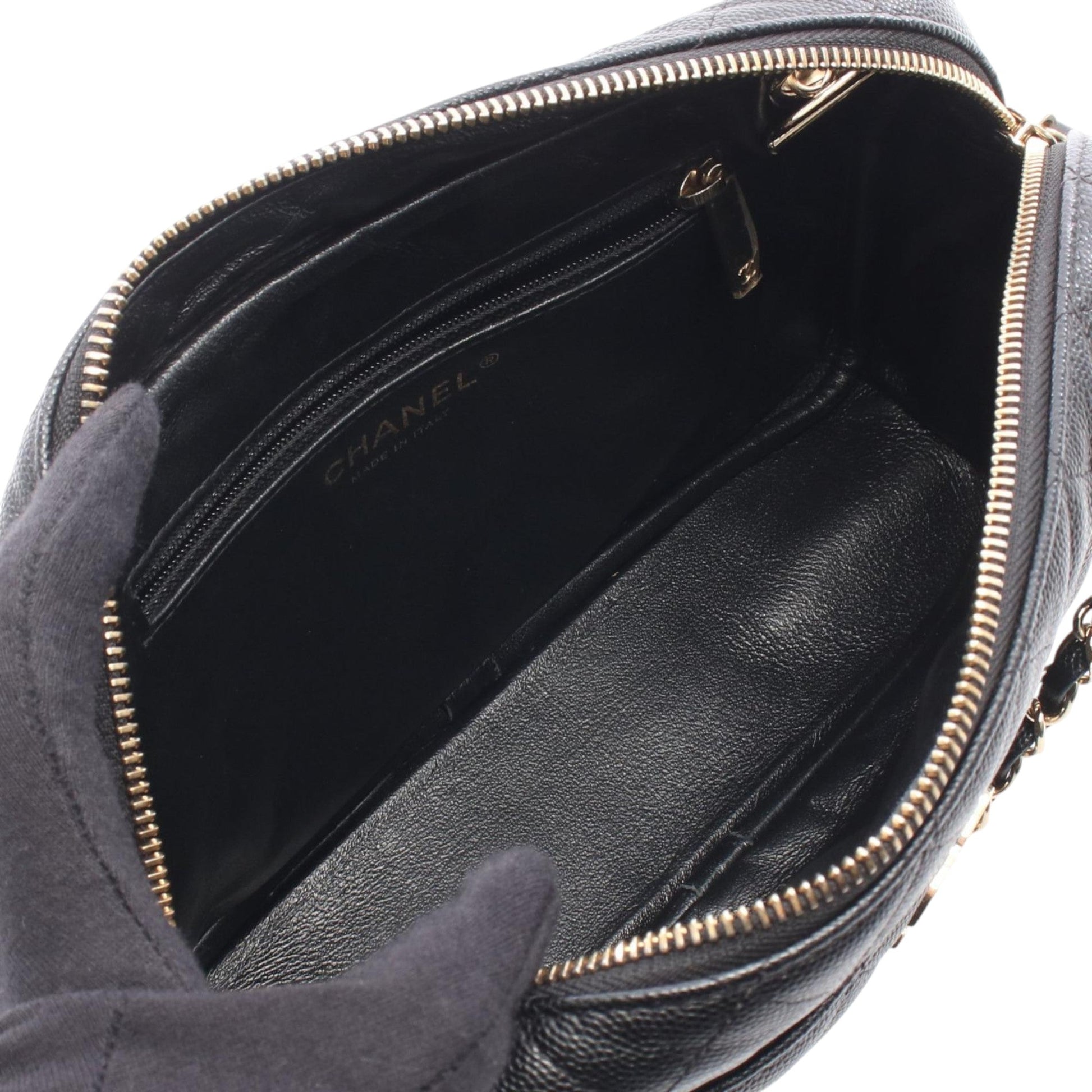 Chanel CC Quilted Caviar Front Pocket Camera Bag
