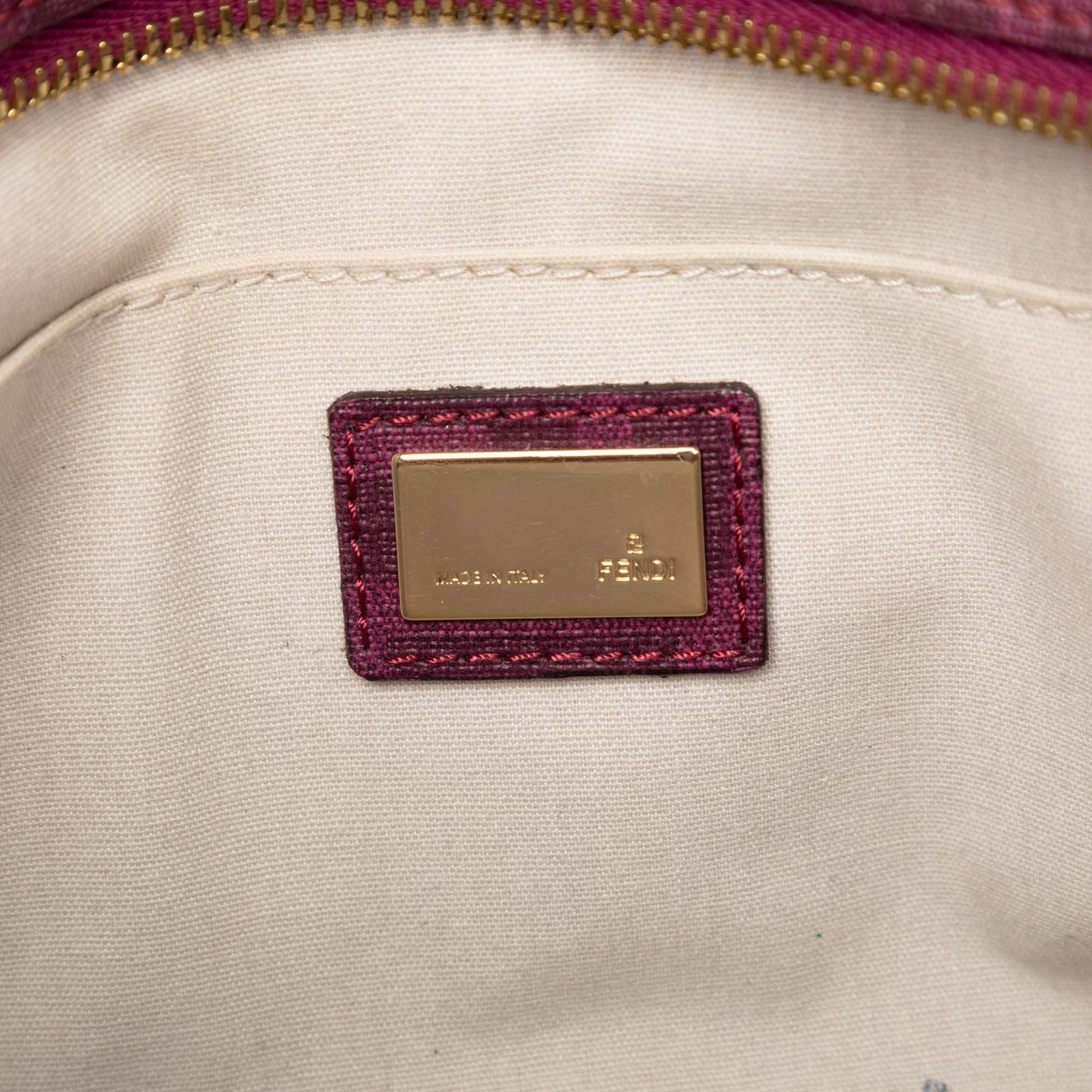 Fendi Small Zucca Floral Embroidered Spalmati Roll Tote