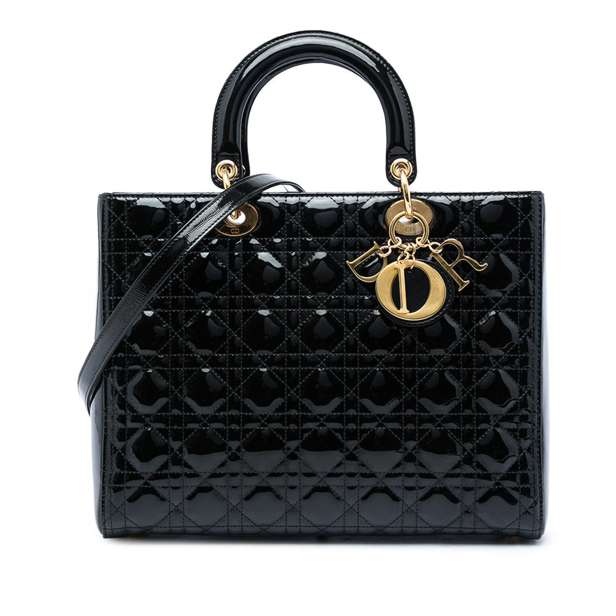 Dior Large Patent Cannage Lady Dior
