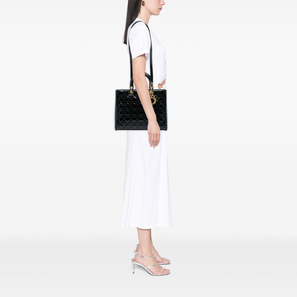 Dior Large Patent Cannage Lady Dior
