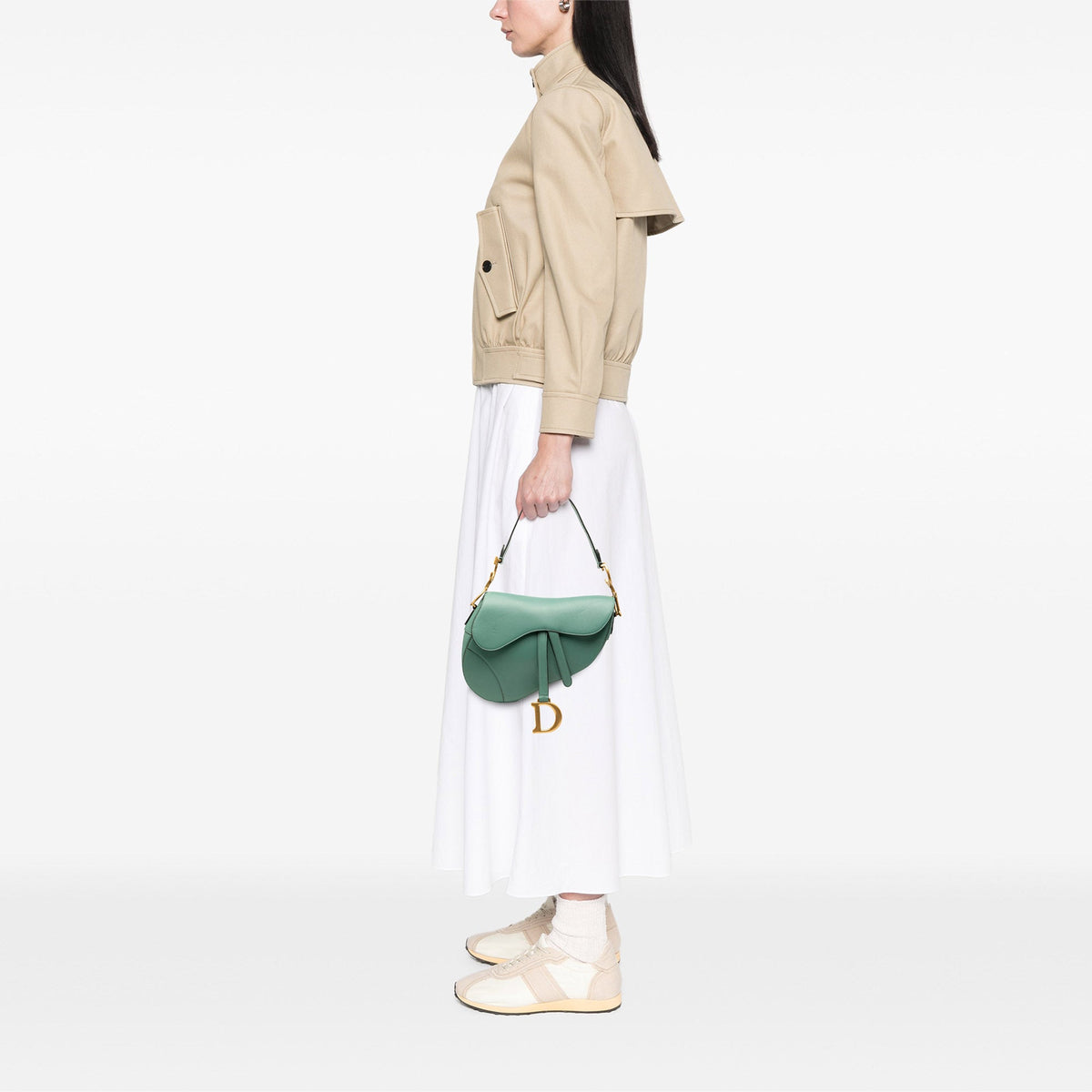 Dior Mini Goatskin Saddle Bag — Green