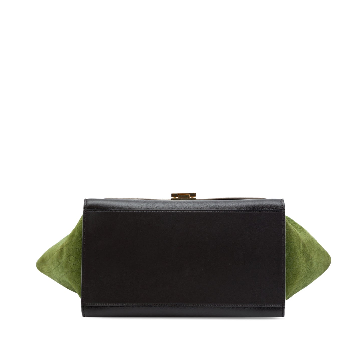 Celine Small Tricolor Calfskin and Suede Trapeze Satchel