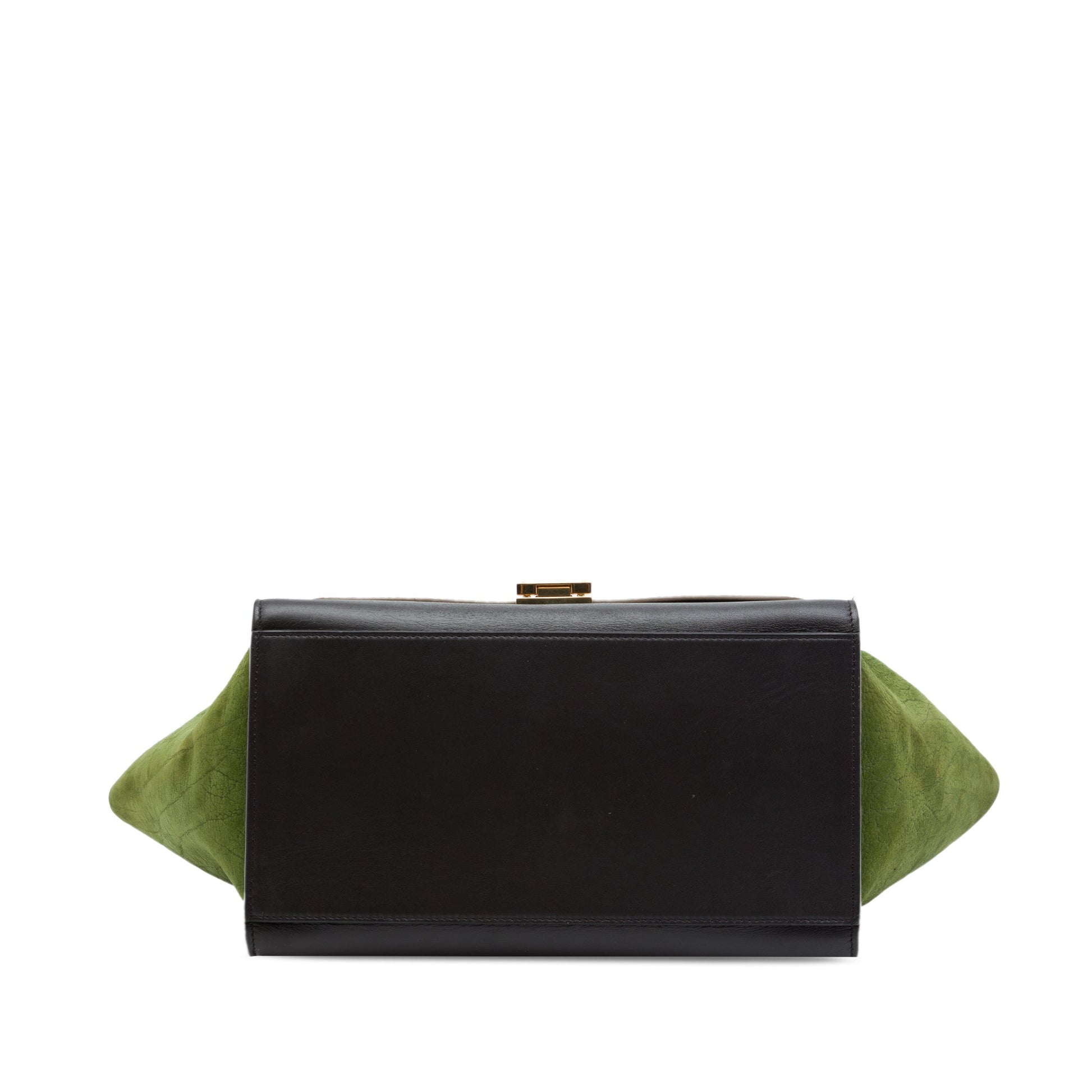 Celine Small Tricolor Calfskin and Suede Trapeze Satchel