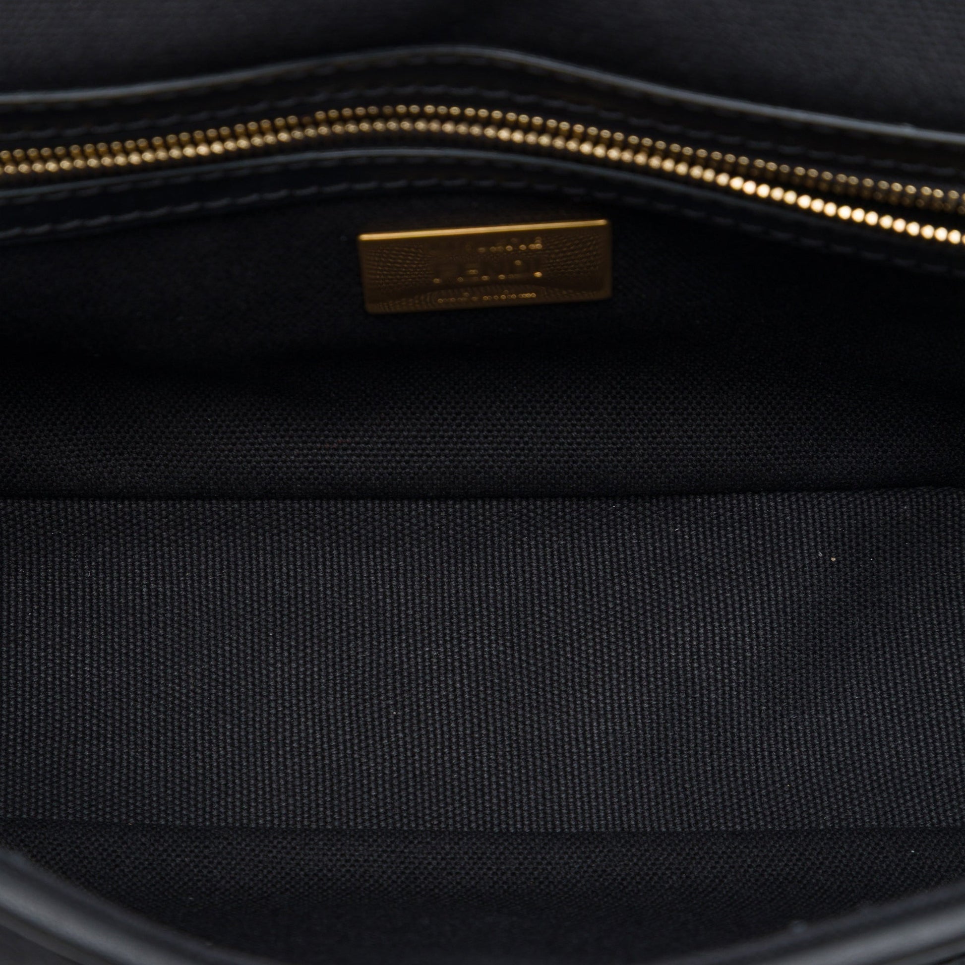 Fendi Zucca Embroidered Canvas Baguette Satchel
