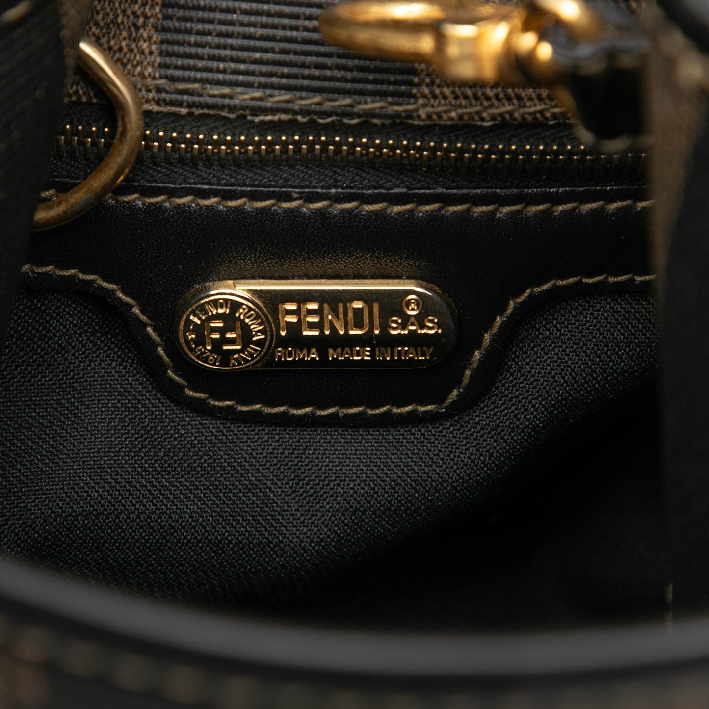 Fendi Pequin Coated Canvas Sling Bag
